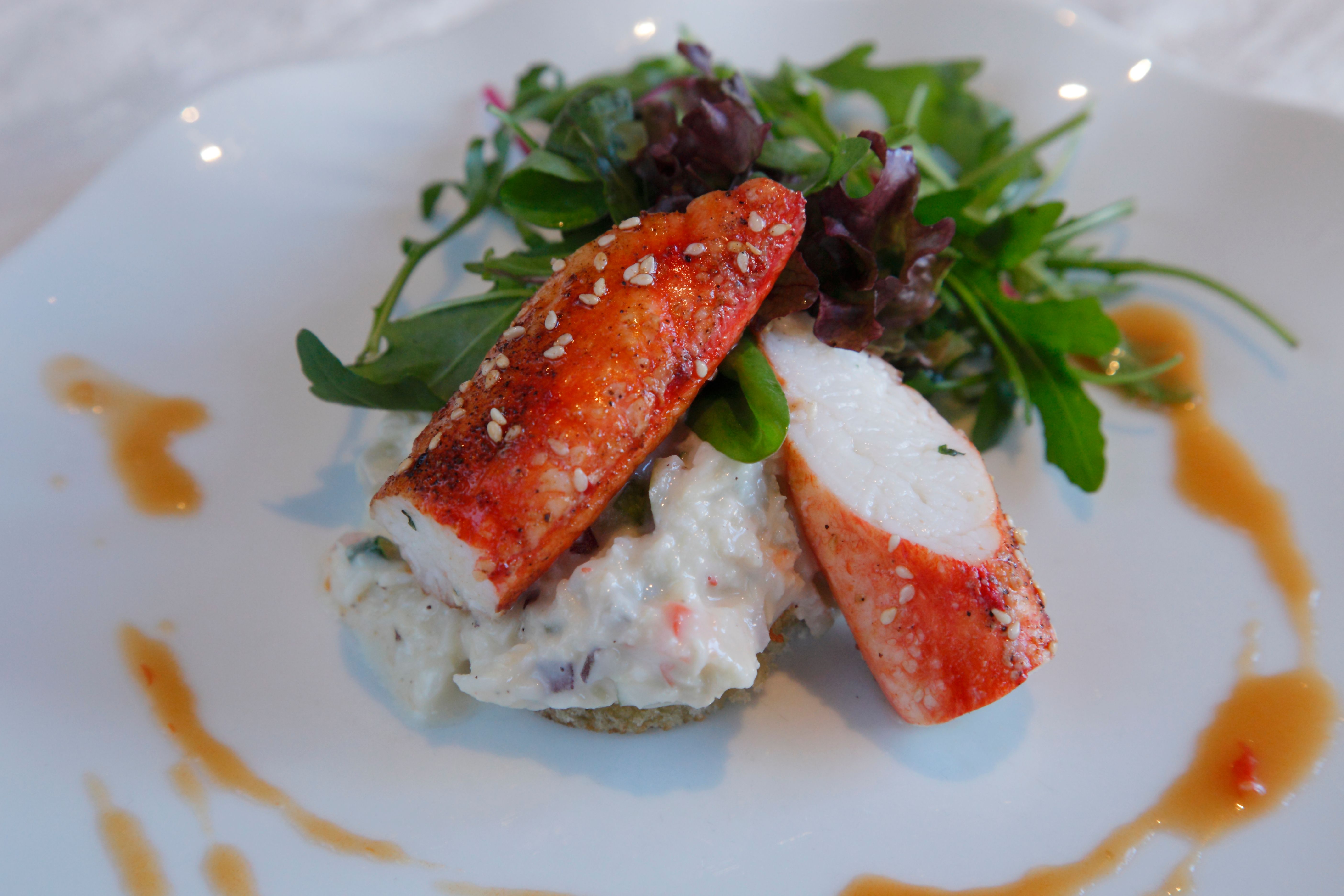 King crab plated elegantly