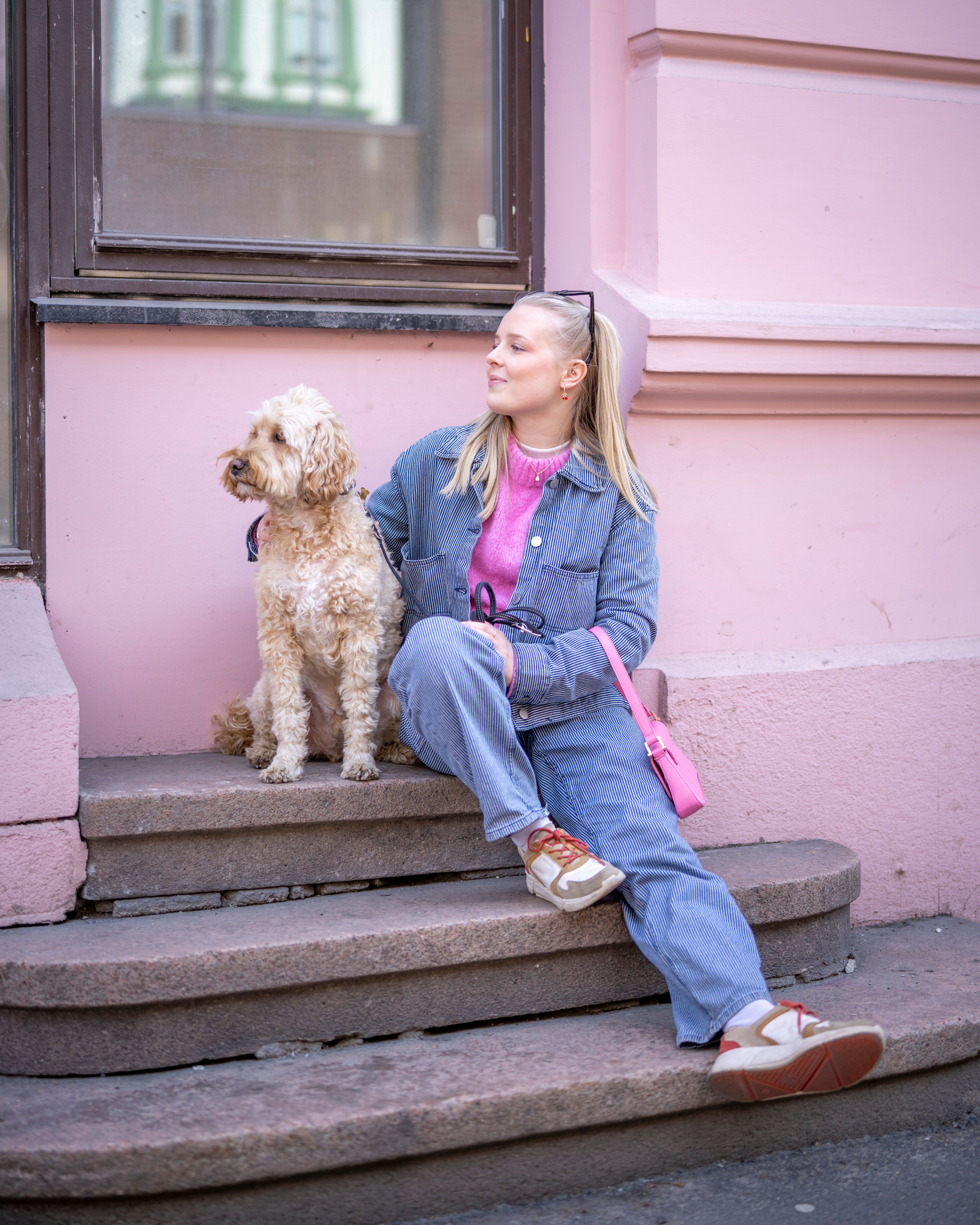 Woman posing with a dog in Oslo, Eastern Norway