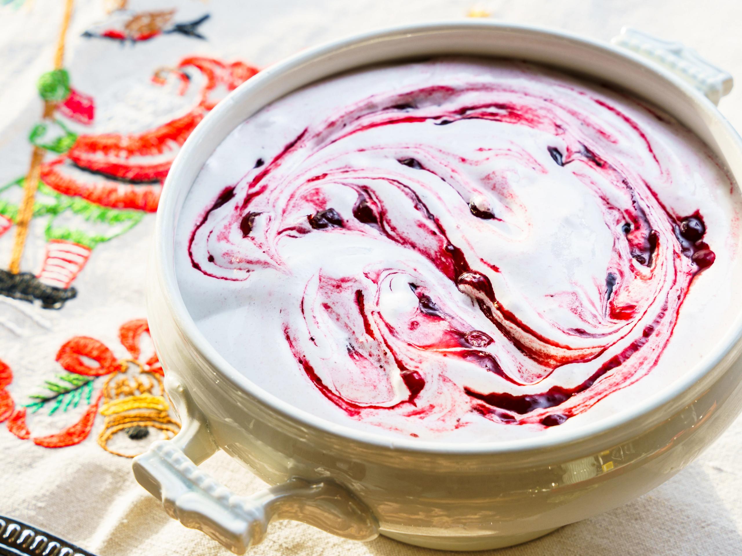 A bowl of pink Trollkrem