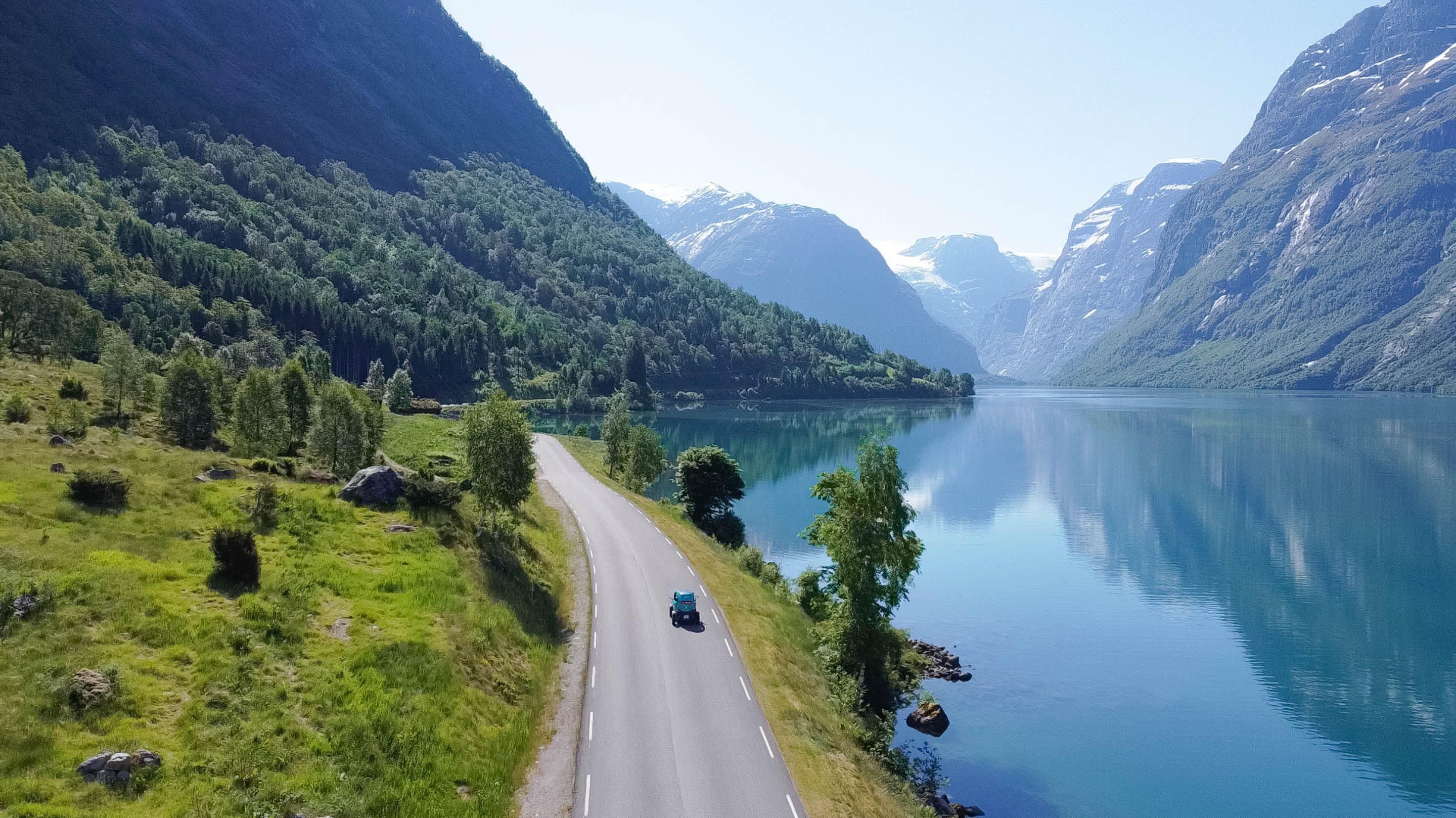 Explore Lodalen in Fjord Norway in an electric vehicle