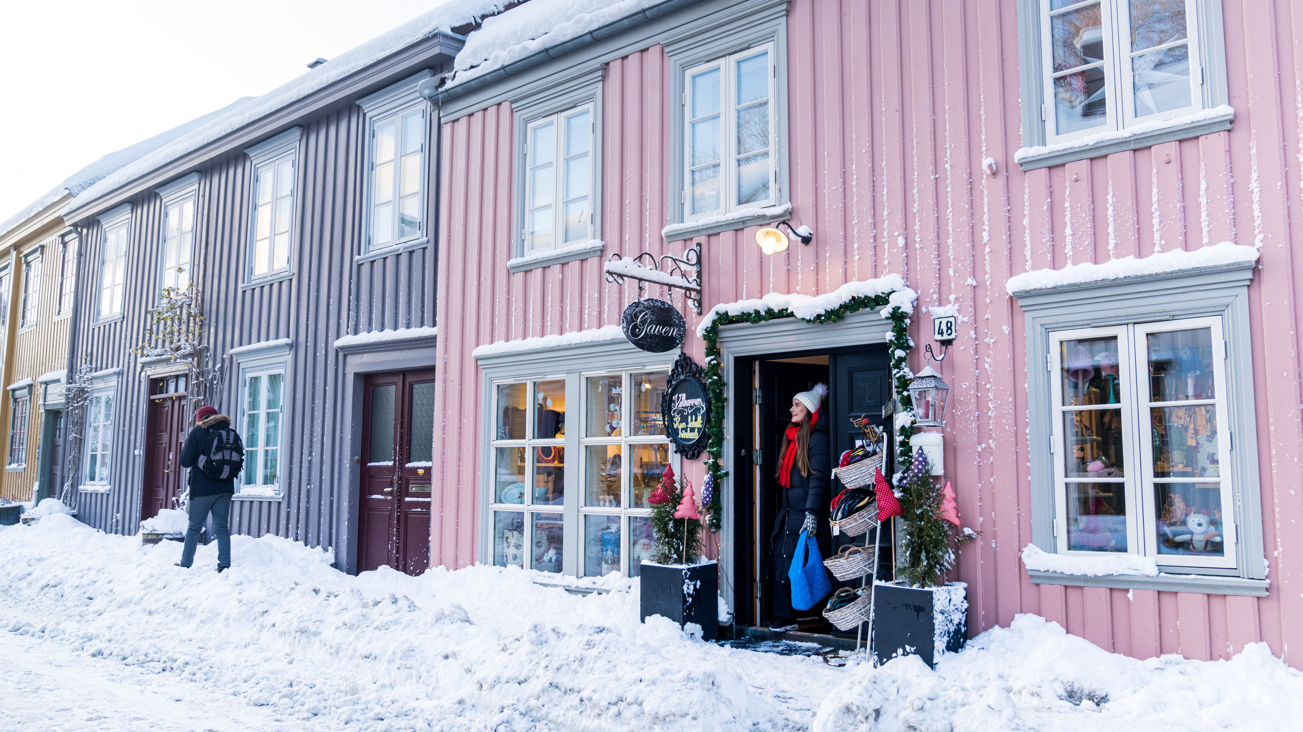 Shopping på Bakklandet i Trondheim, Trøndelag, Norway.