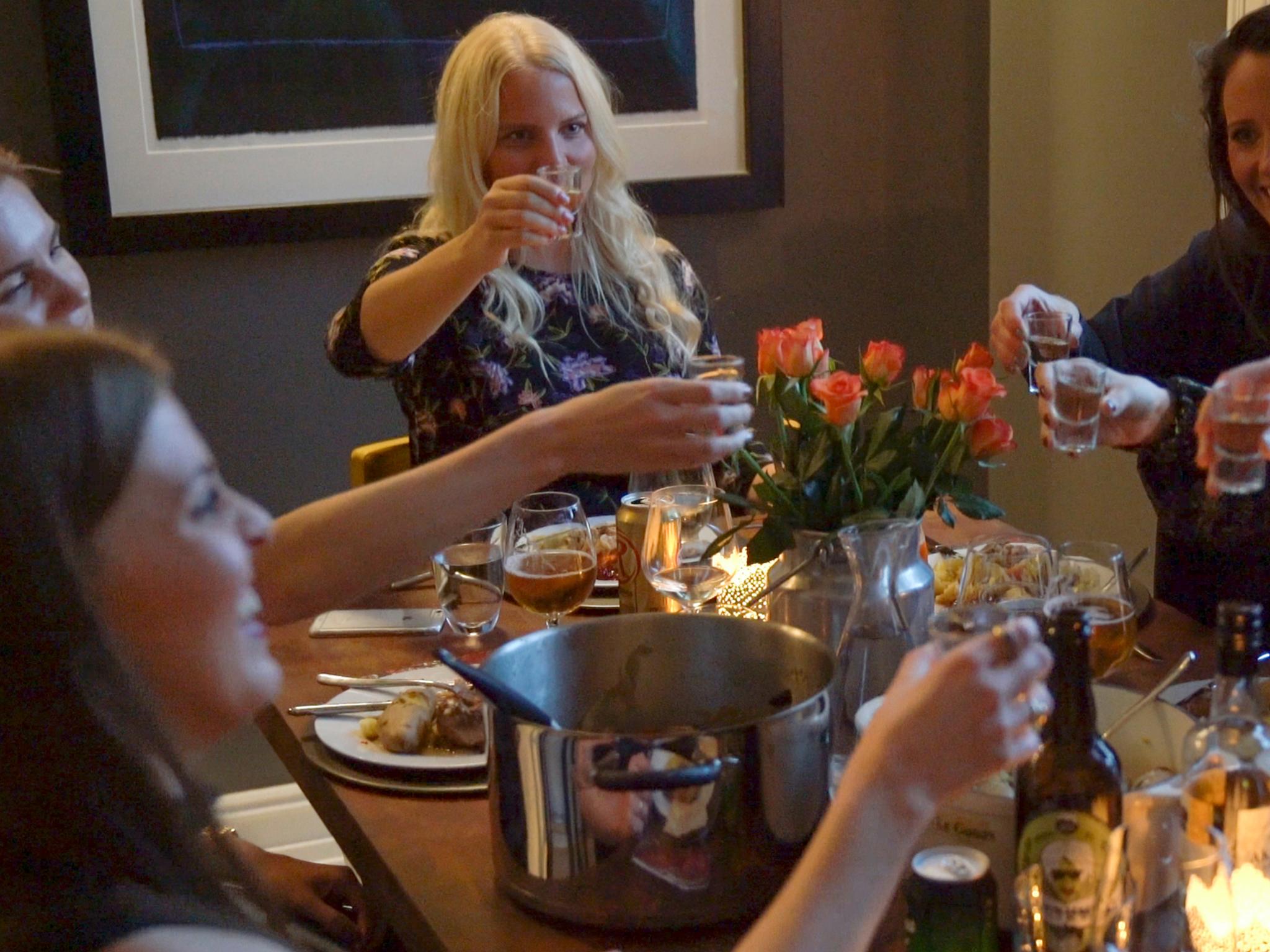 A party celebration the Norwegian national dish Fårikål lamb stew
