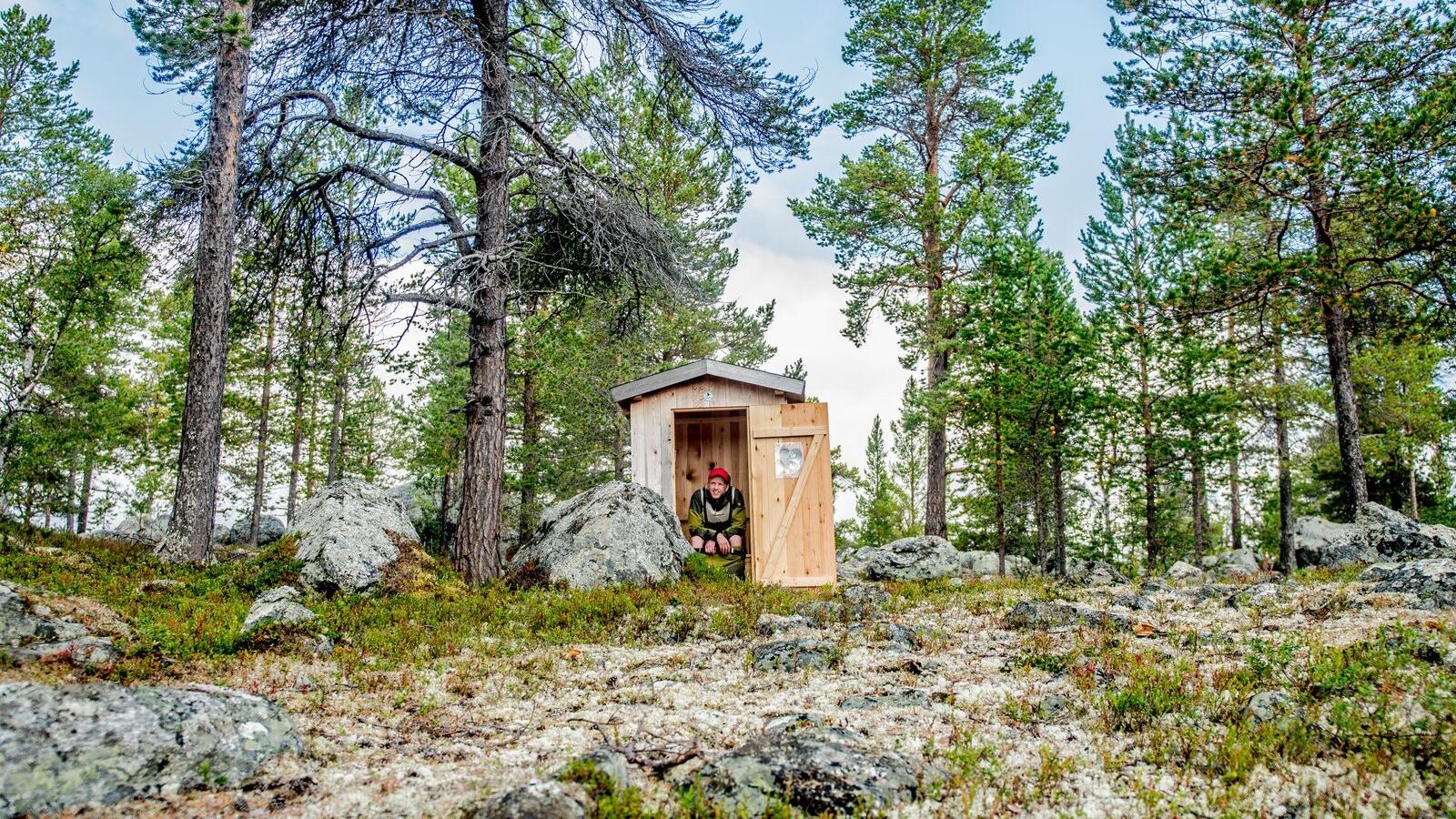 Utedo i skogen i Femundsmarka på Østlandet