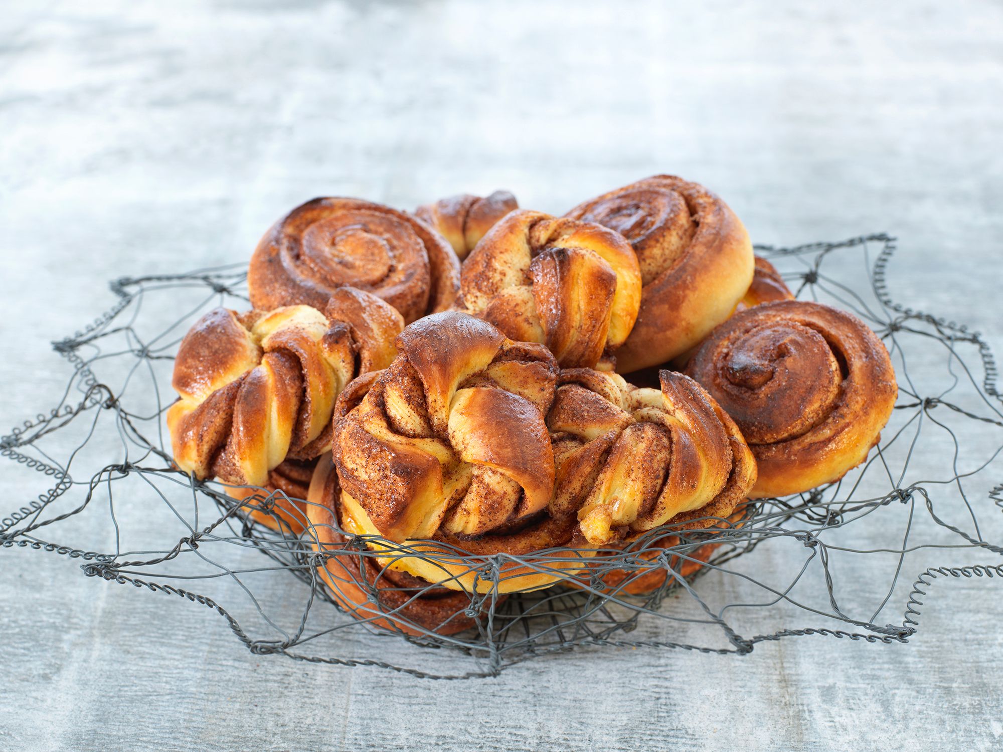 Cinnamon buns on a platter in Norway