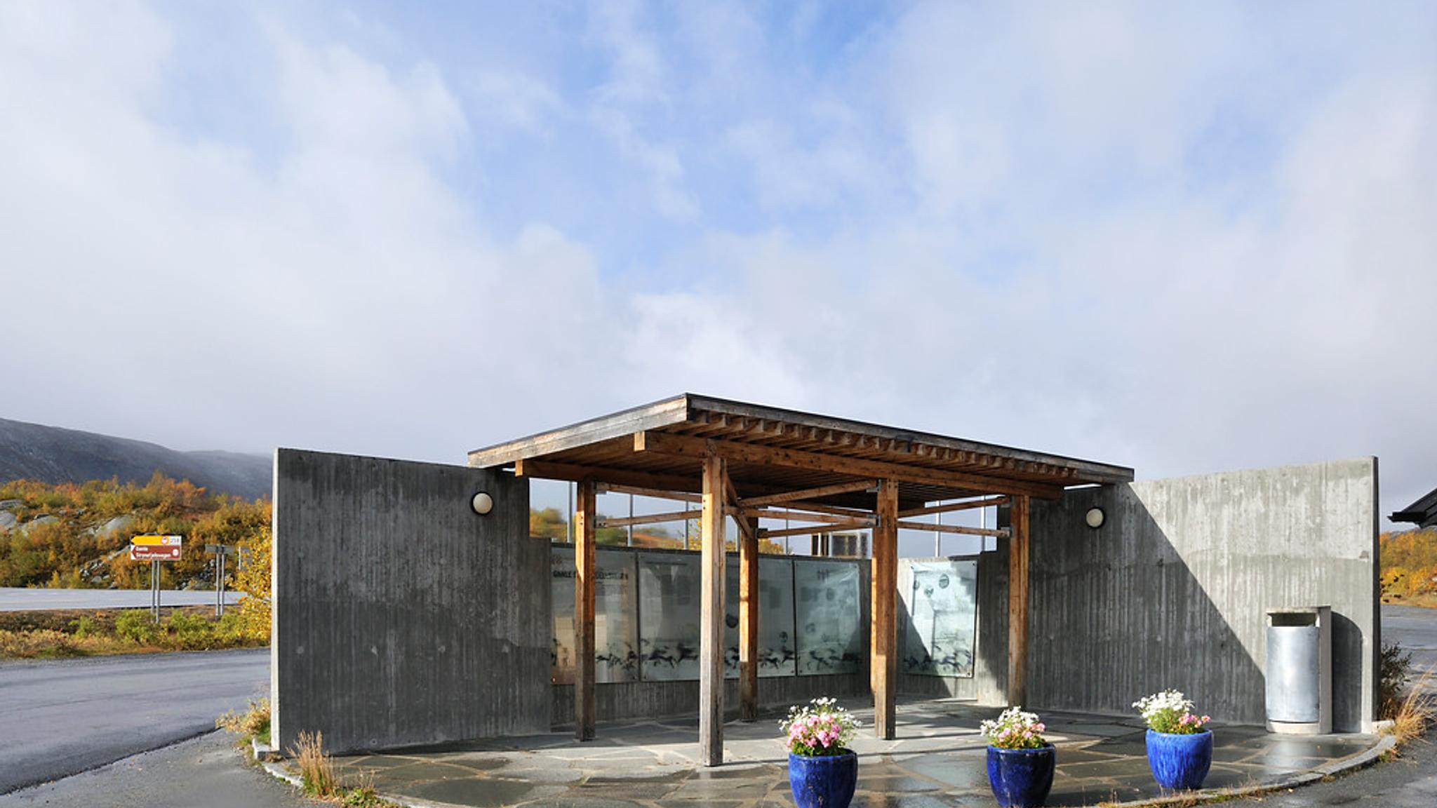 An information centre by the road.