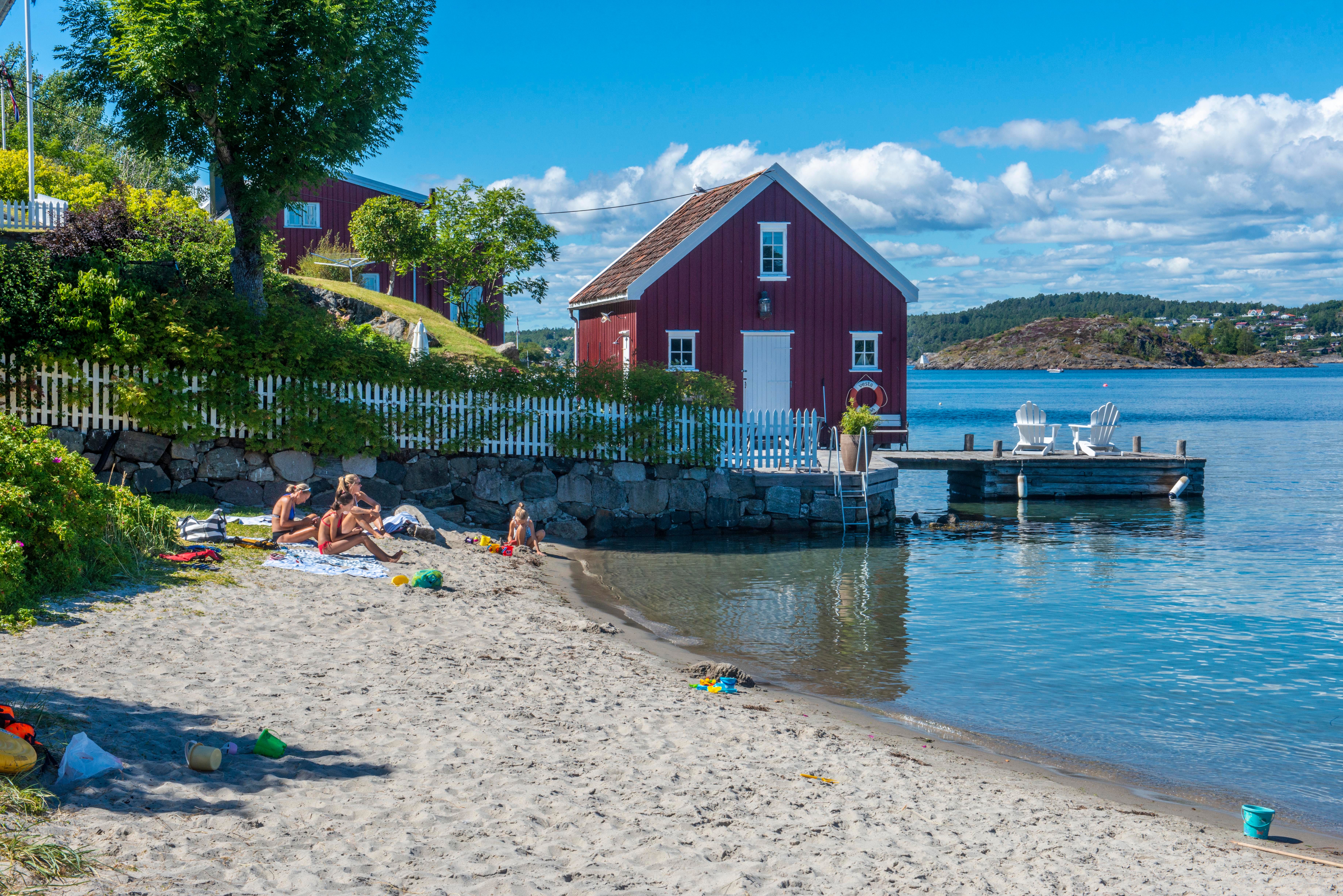The beach outside Merdøgaard, Merdø in Arendal