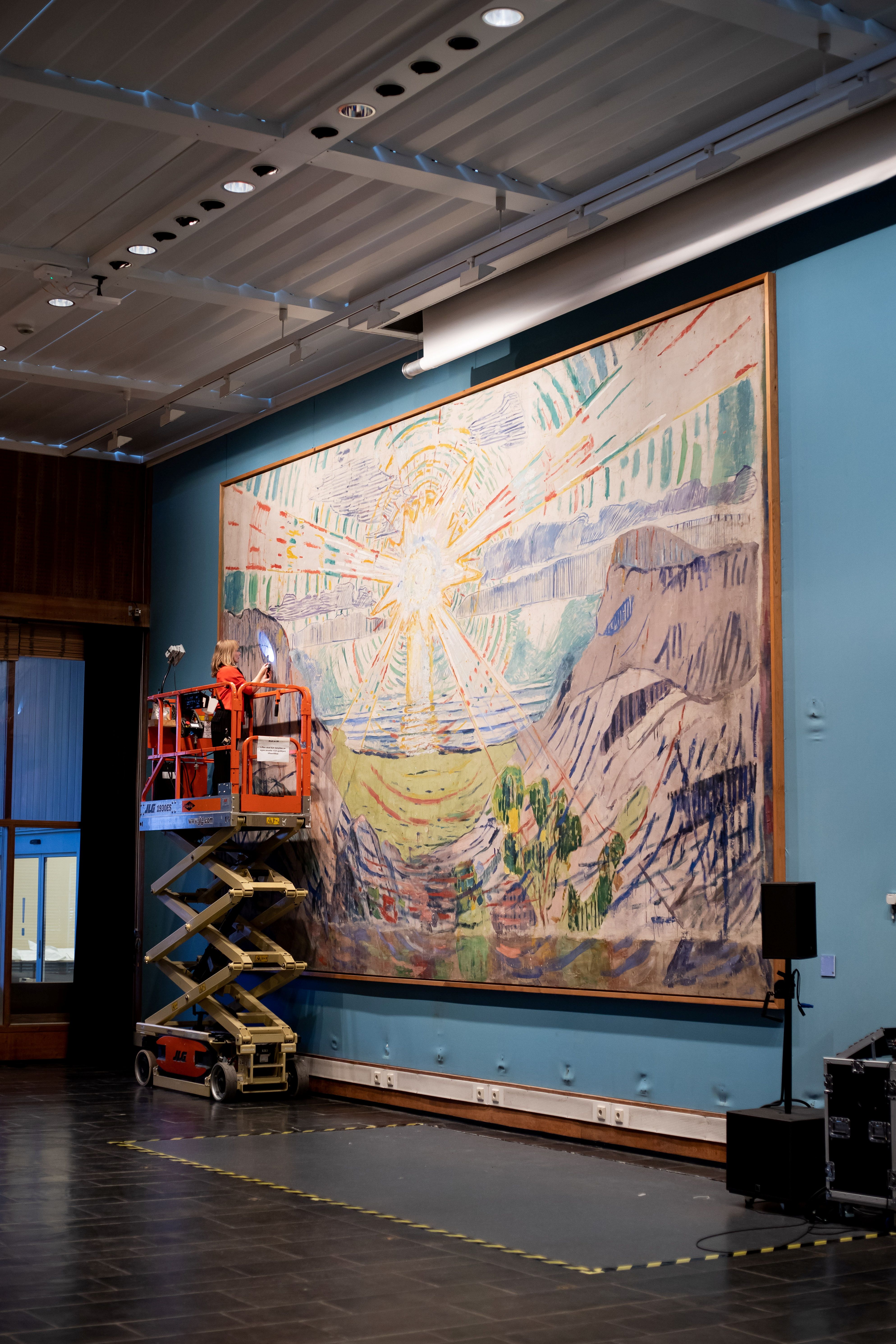 The large painting, The Sun by Edvard Munch in Oslo, Eastern Norway
