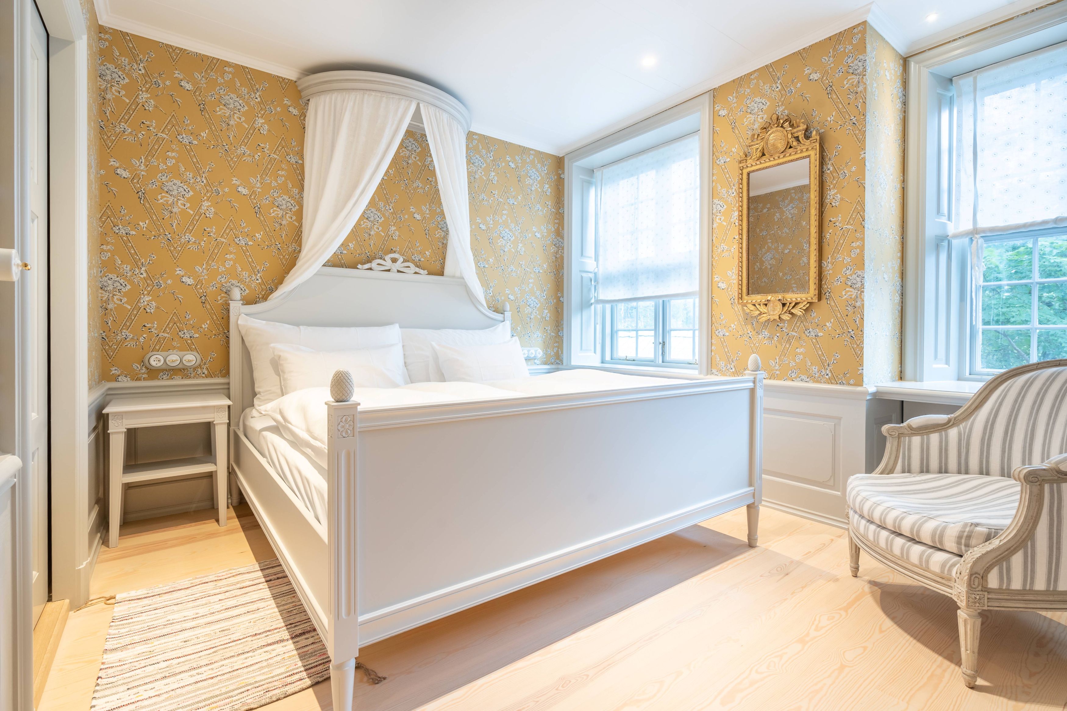 A luxurious room at the Ramme Fjordhotell near Hvitsten in Eastern Norway