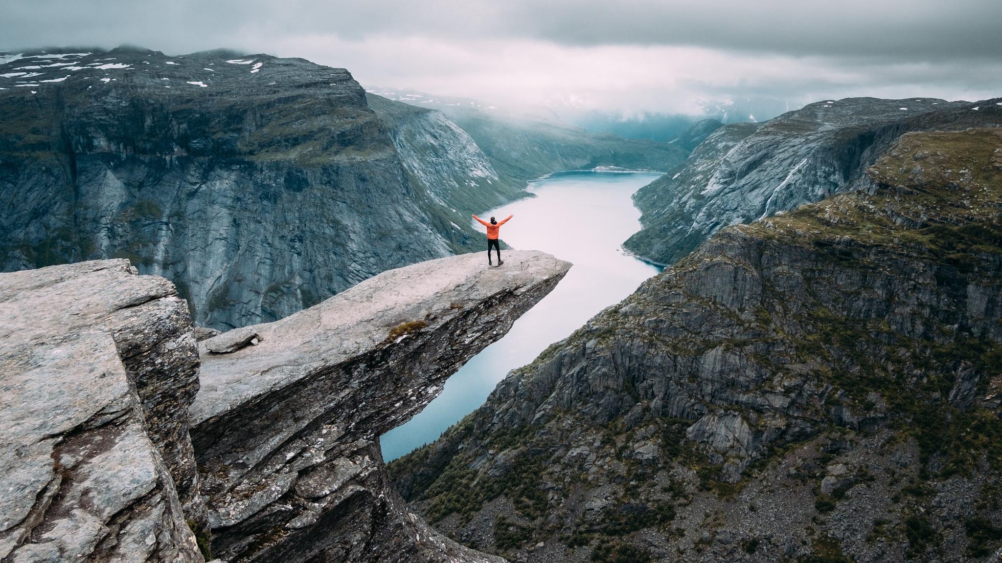 Hiking Trolltunga in Fjord Norway