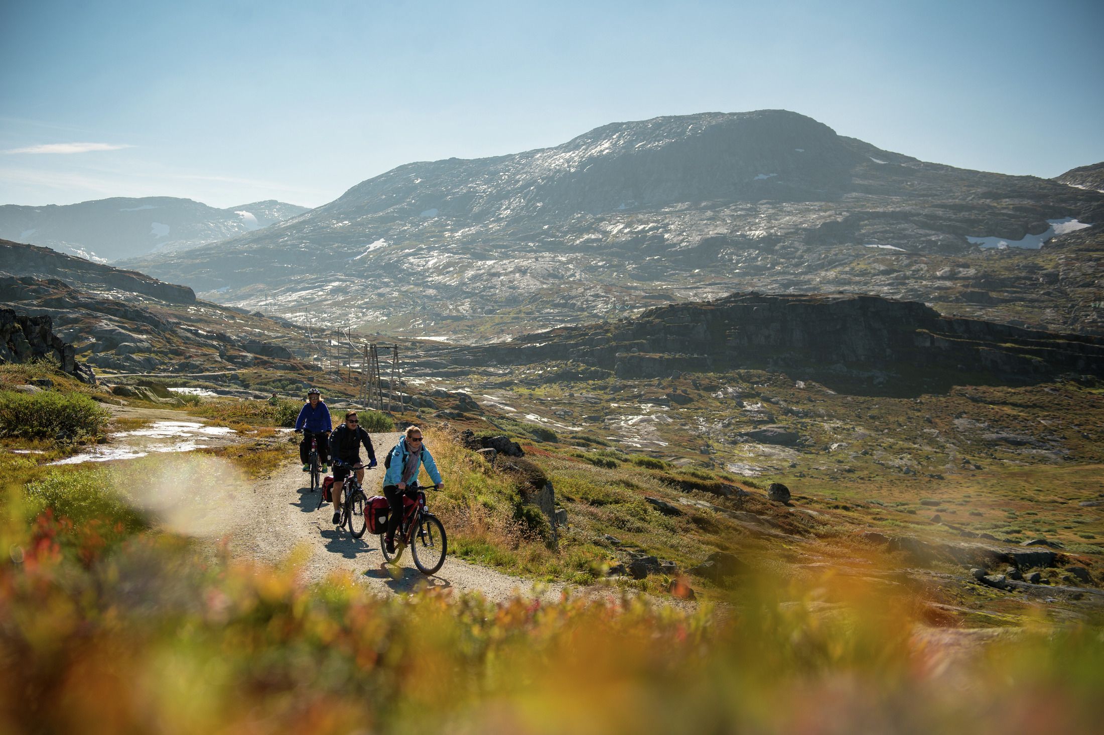 Cyklister på Norges populäraste cykelled Rallarvegen