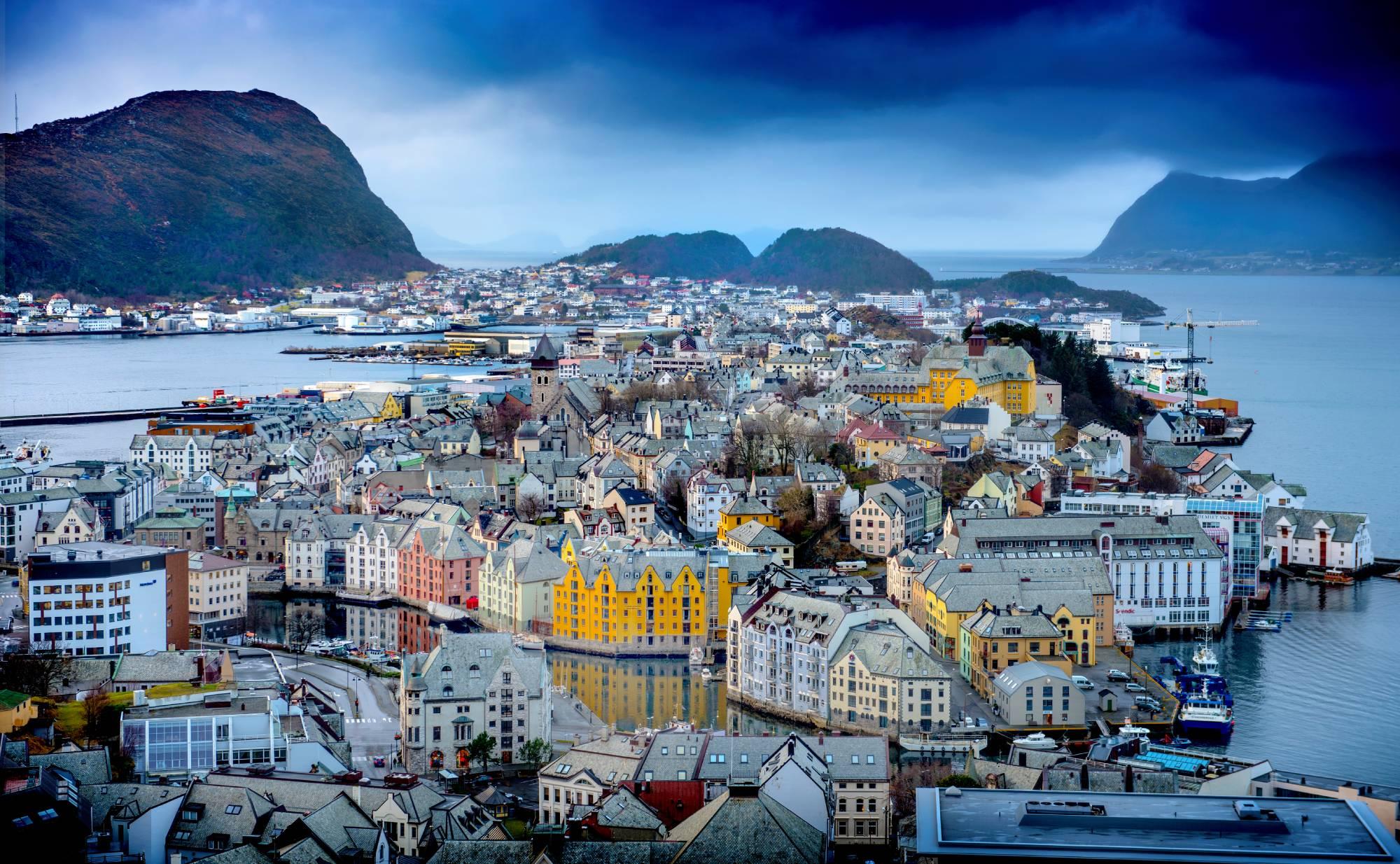 Utsikt over Ålesund fra Aksla
