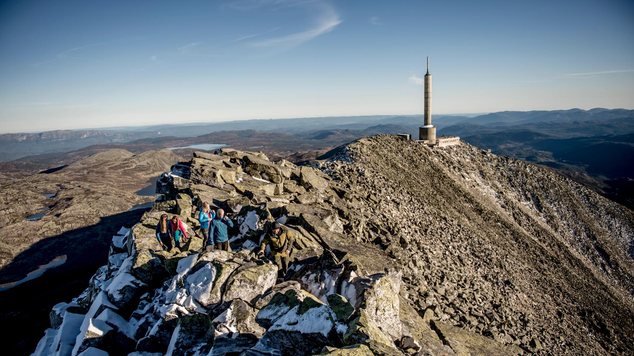 The rocky peak of the Gaustatoppen mountain, 1883 masl. in Telemark, Eastern Norway