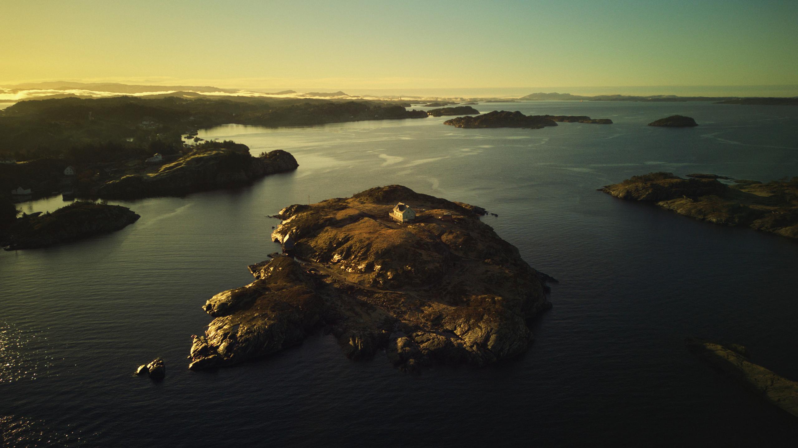 A drone picture of the Lilløy Lindenberg island