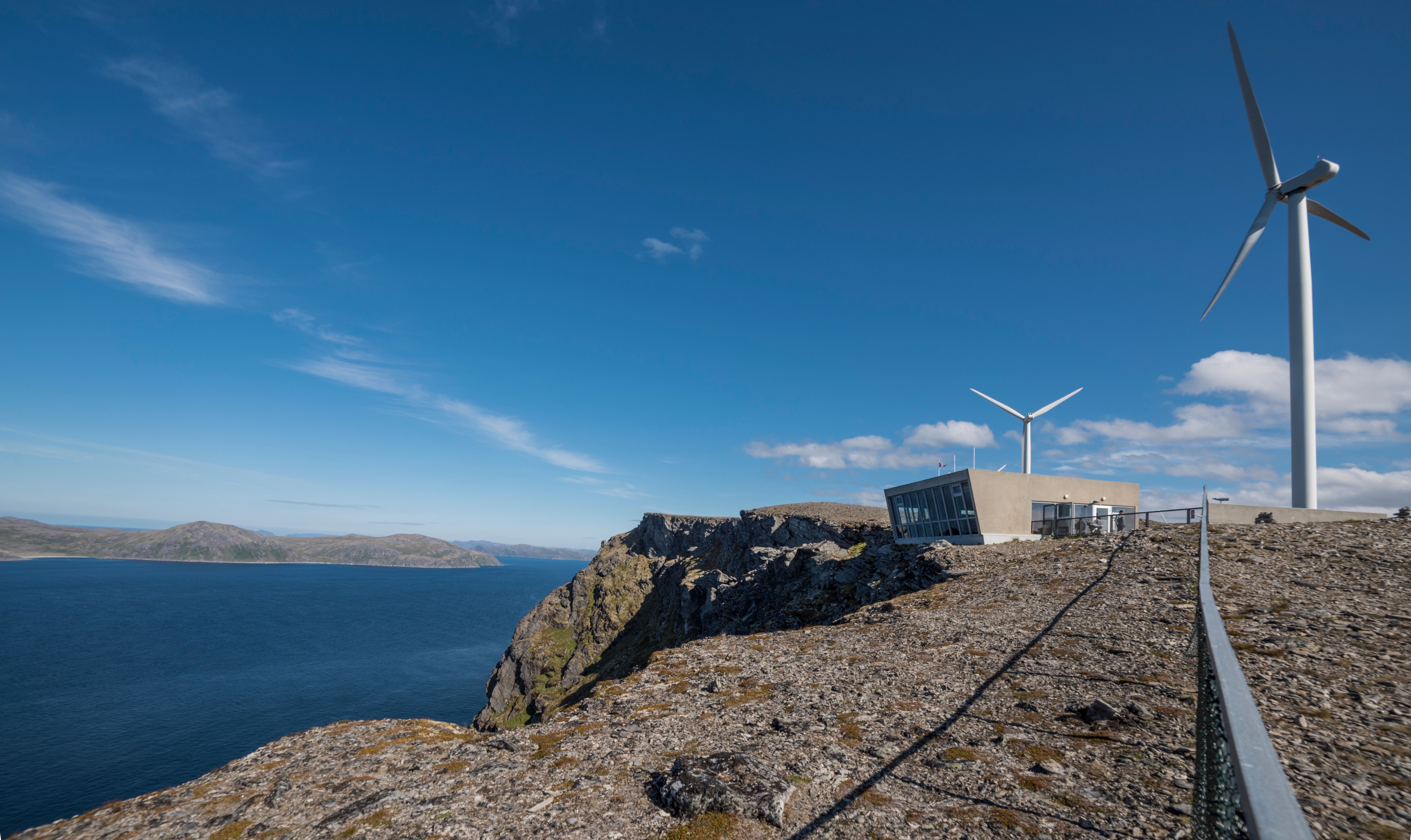 View of Havøygavlen at 71° North, with the Arctic View restaurant overlooking the sea