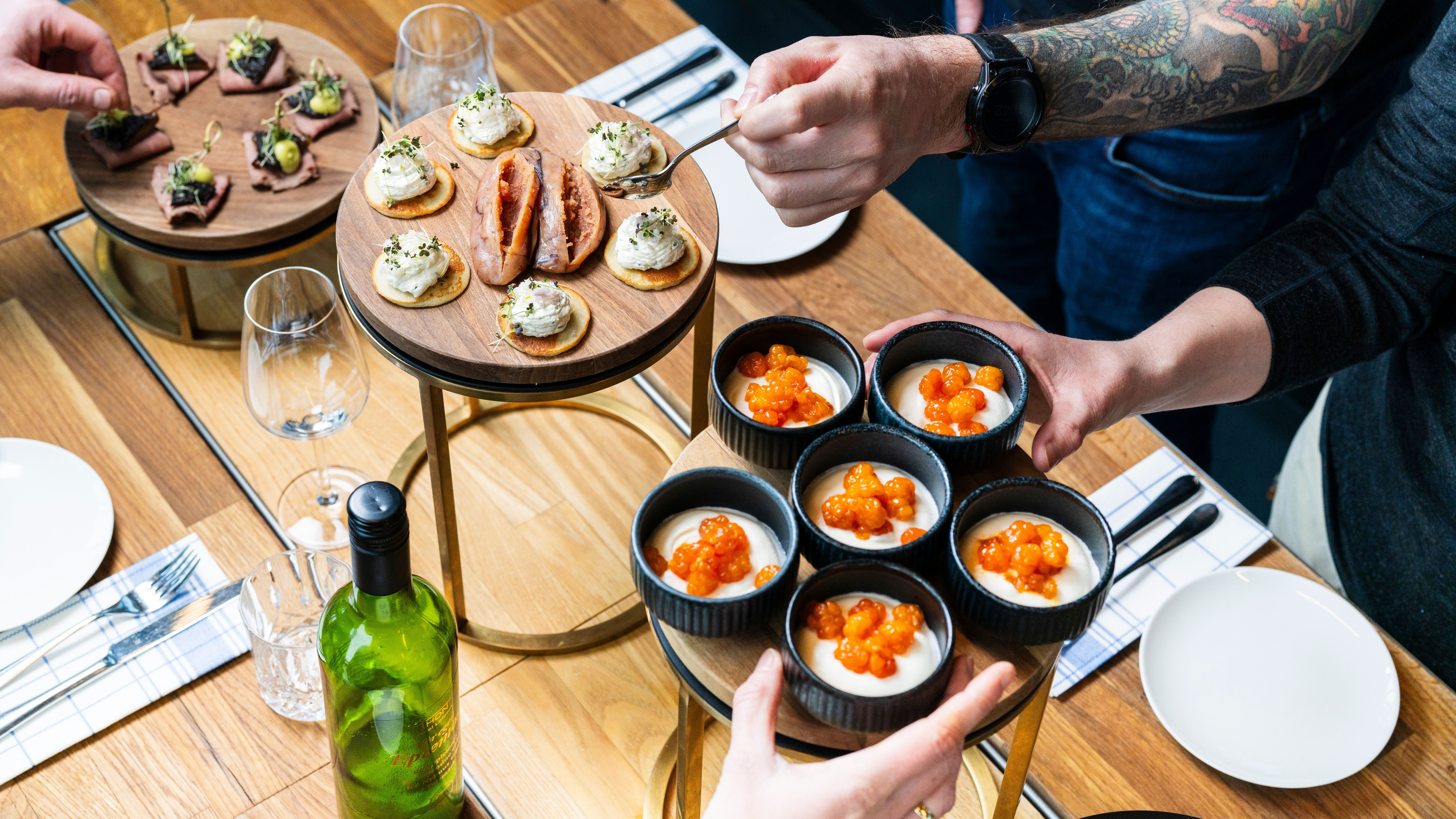 Seafood on a table