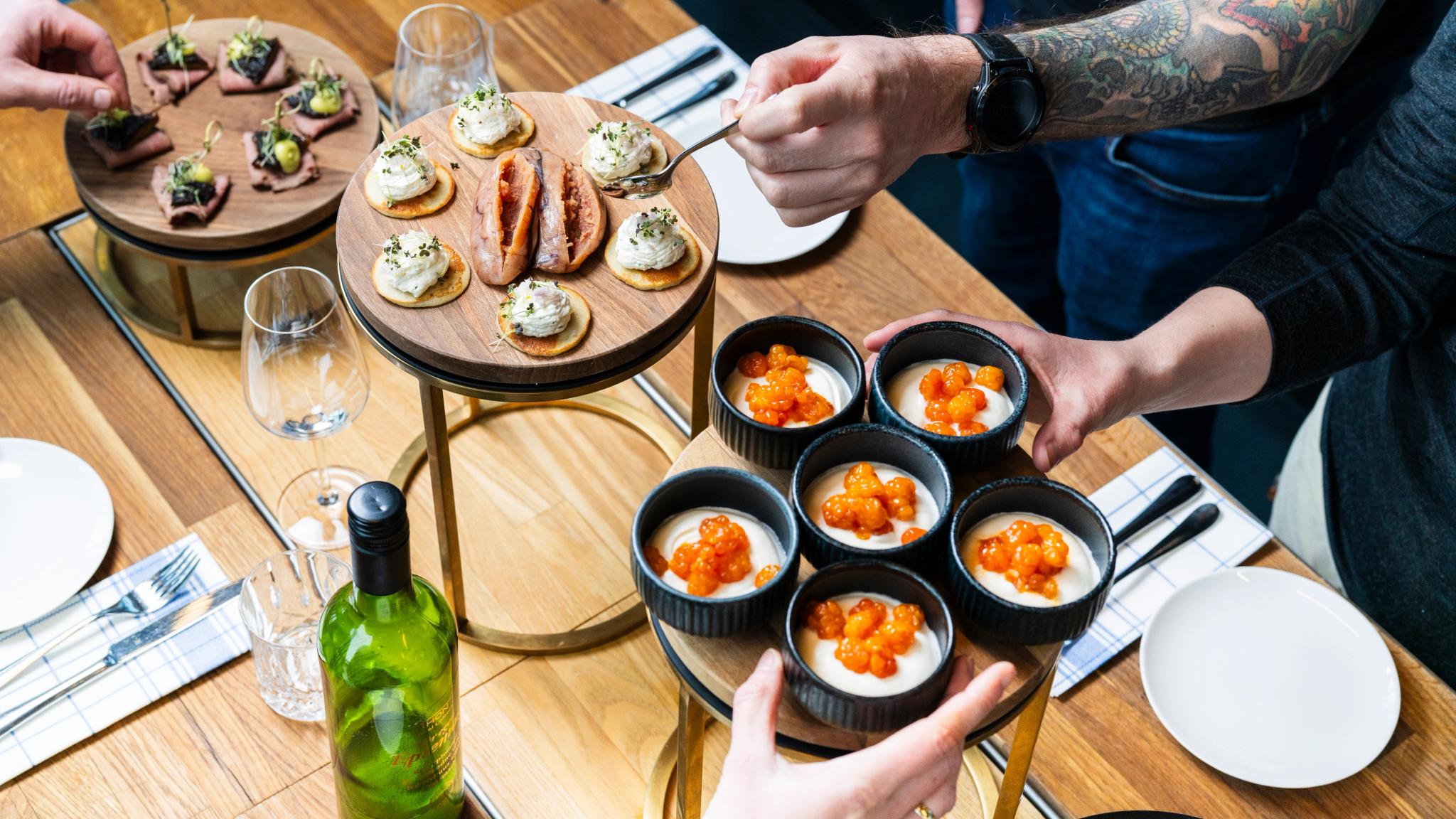 Seafood on a table
