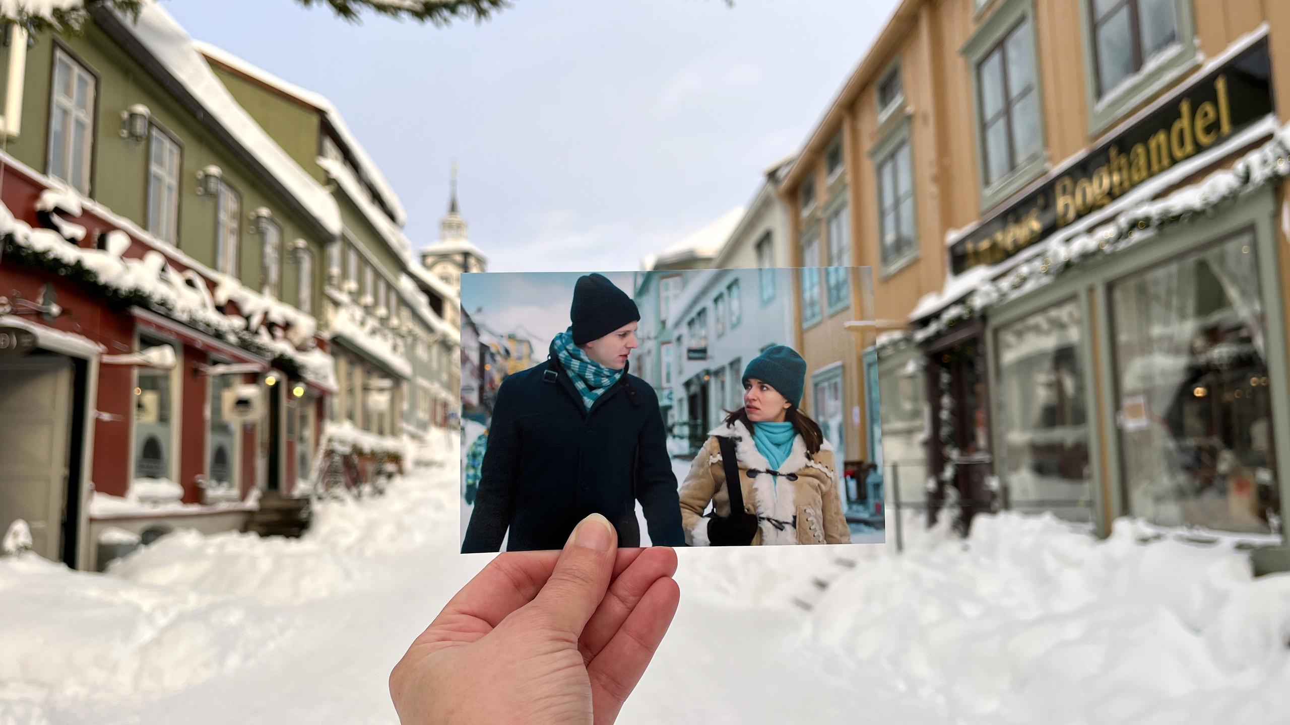 Hjem til jul (Home for Christmas) film scene in Røros