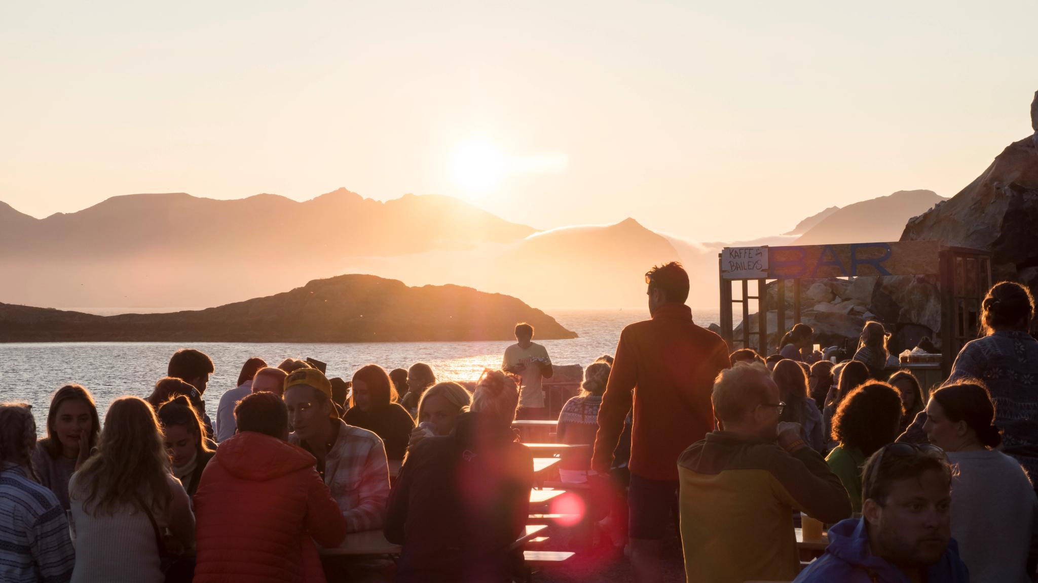 People enjoying the view at Trevare festival