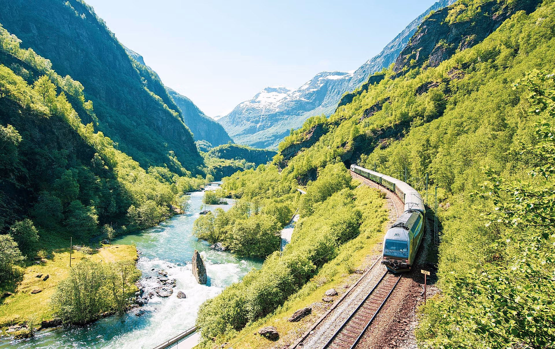Flåm railway in the Sognefjorden area in Fjord Norway