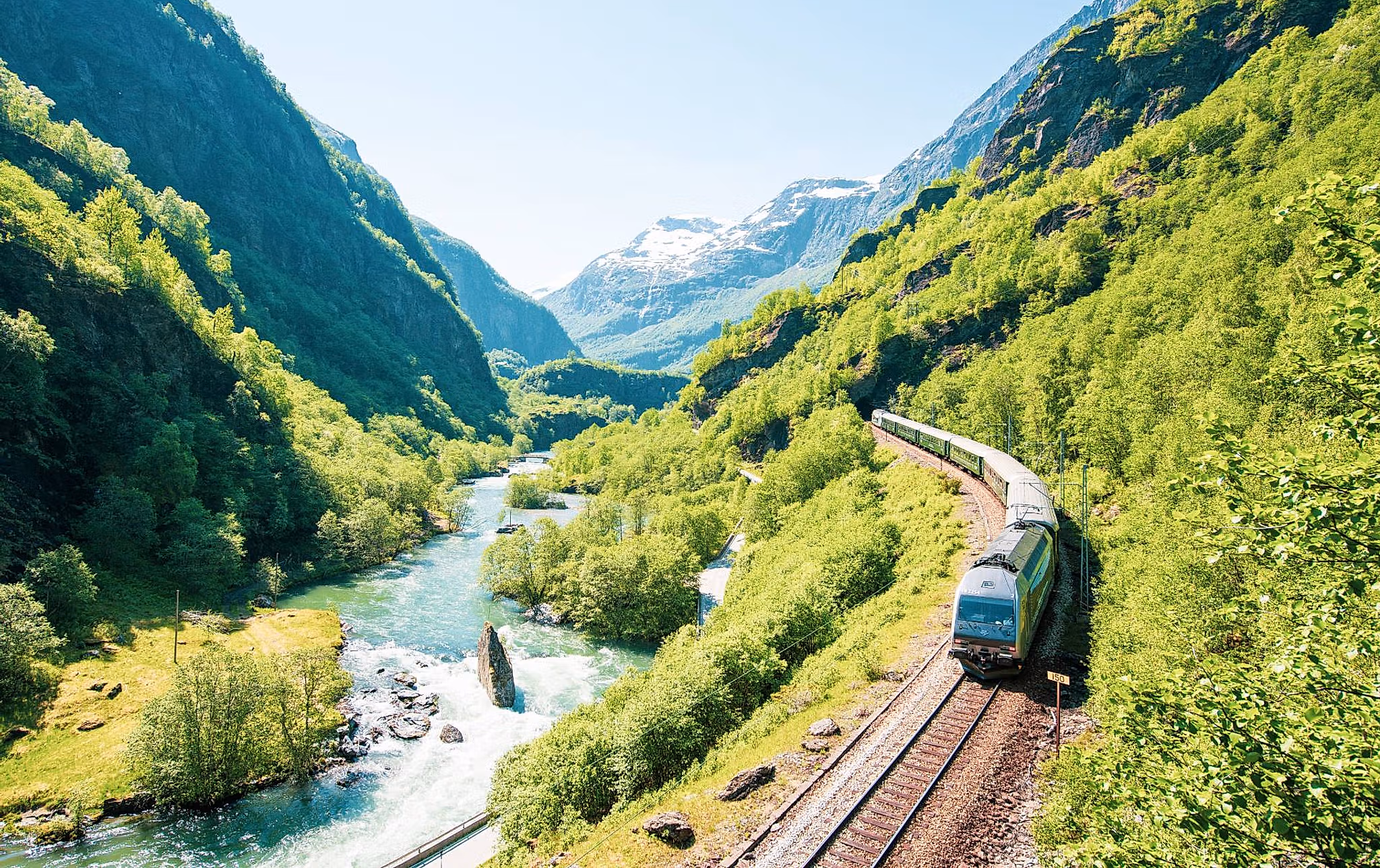 Flåm railway in the Sognefjorden area in Fjord Norway
