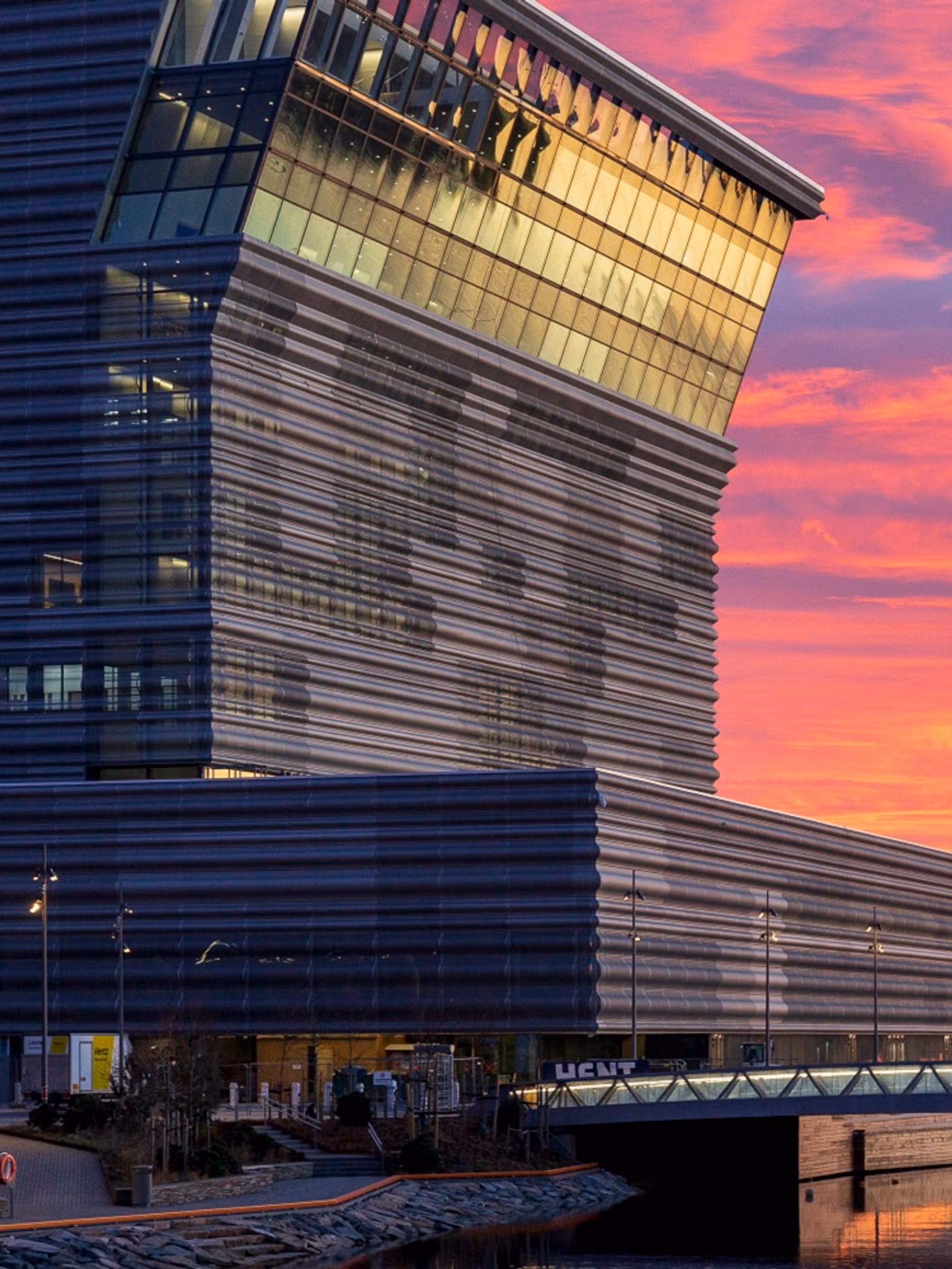 The Munch Museum in Oslo, Norway, during sunset