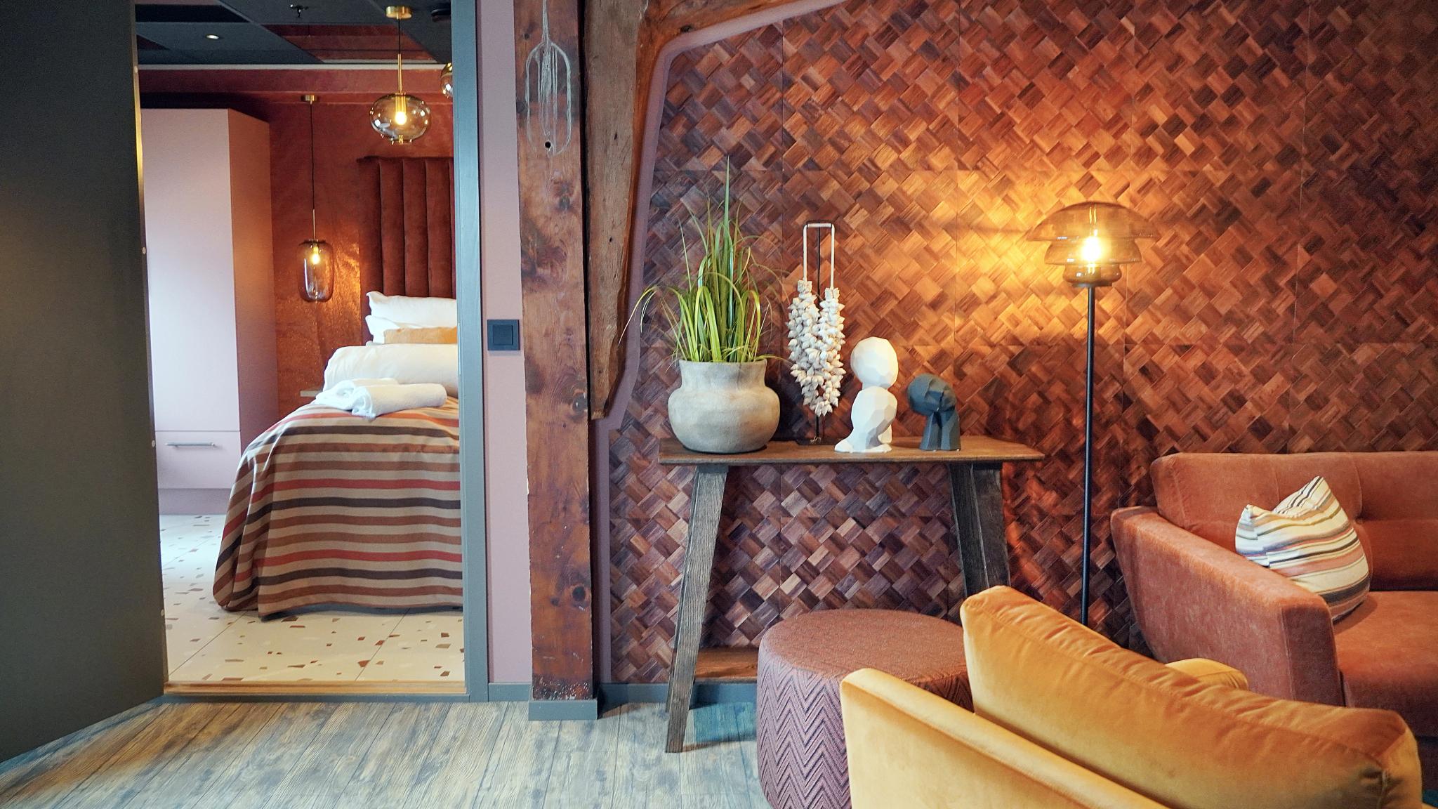 A suite at a hotel.