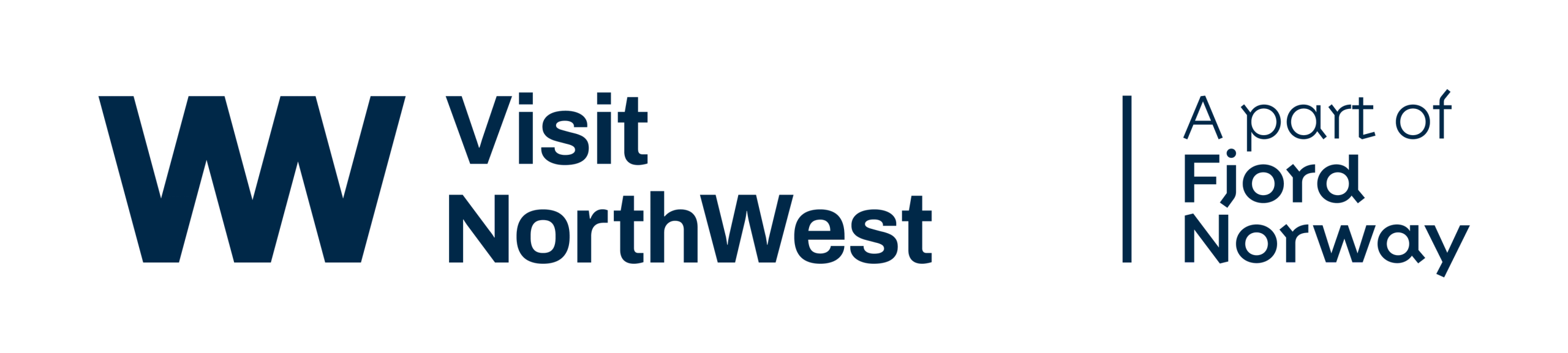 A text logo with Visit NorthWest - A part of Fjord Norway
