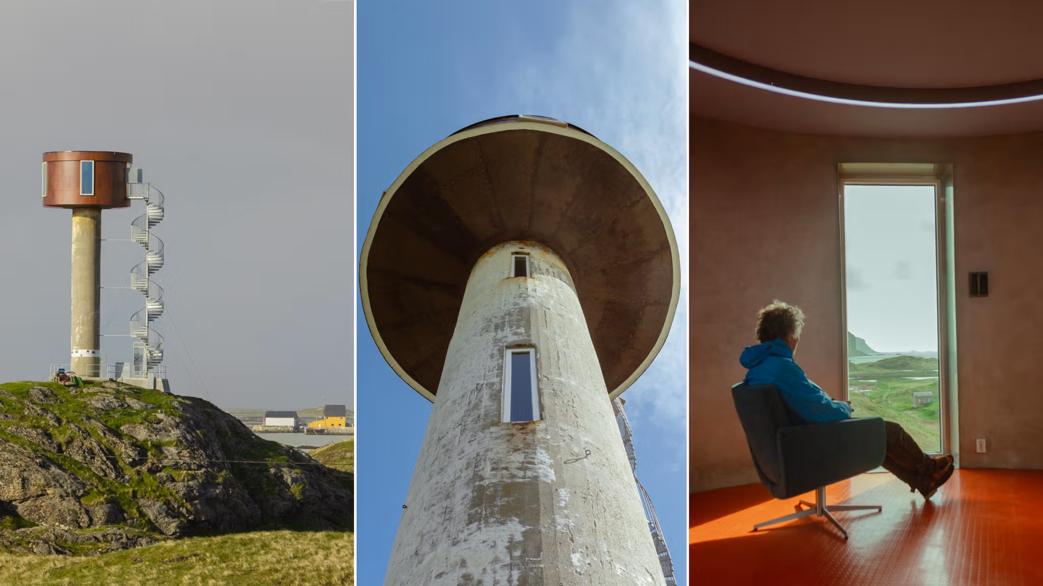 Collage of Ettertanken (The thinking tower) at Røst in Northern Norway