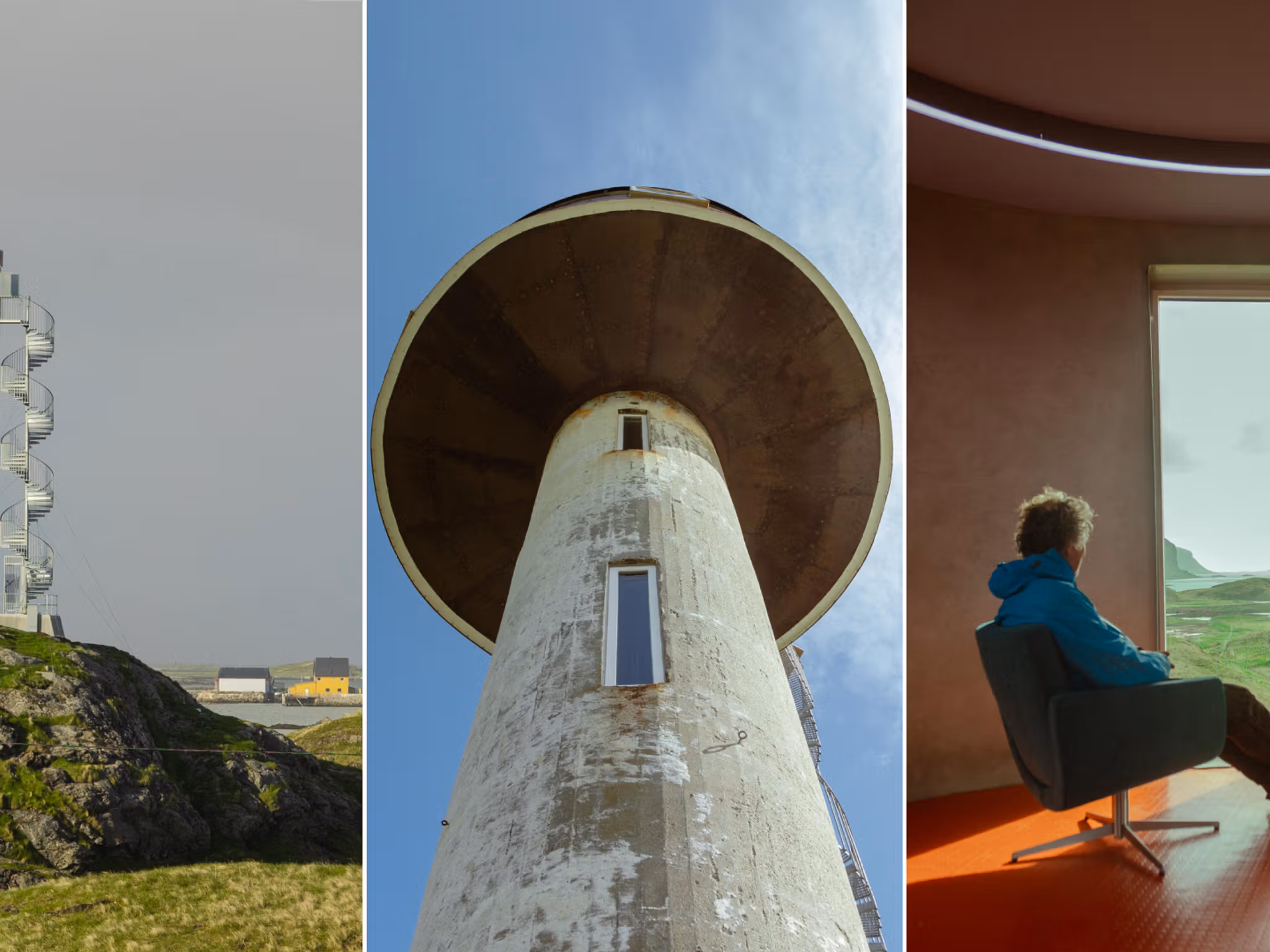 Collage of Ettertanken (The thinking tower) at Røst in Northern Norway