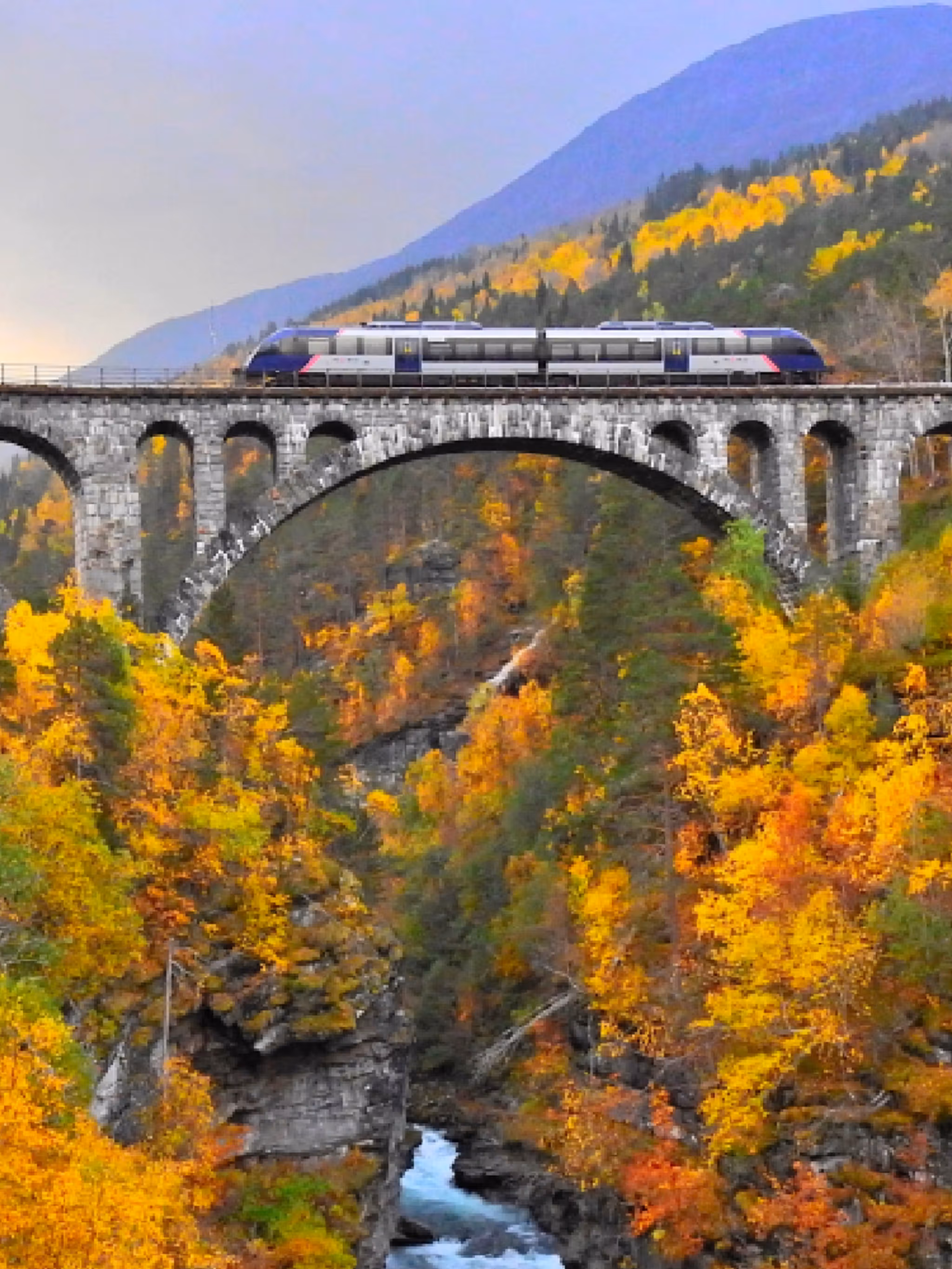 The Rauma Railway running across the Kylling bridge