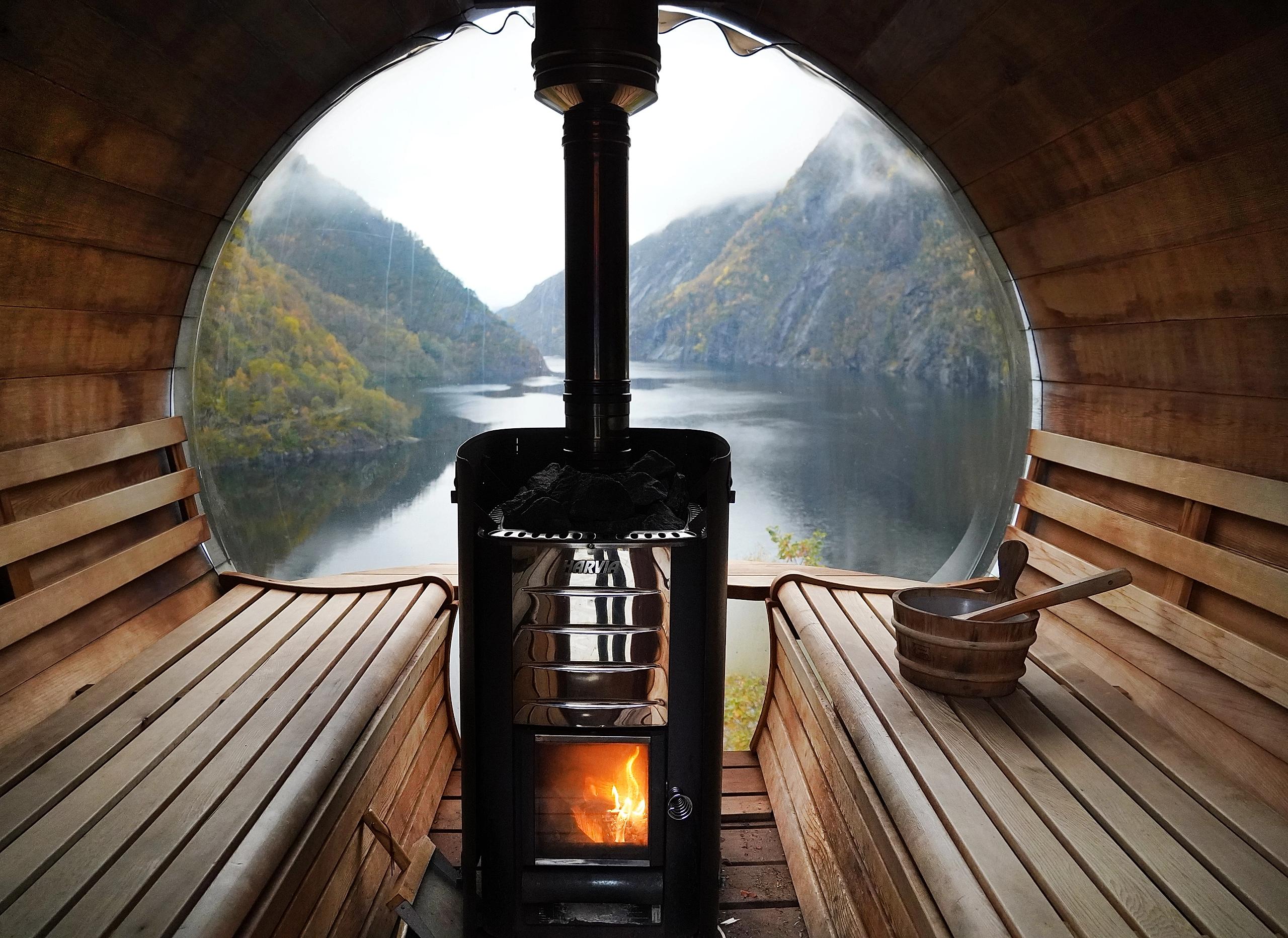 Utsikten fra en fjordsauna