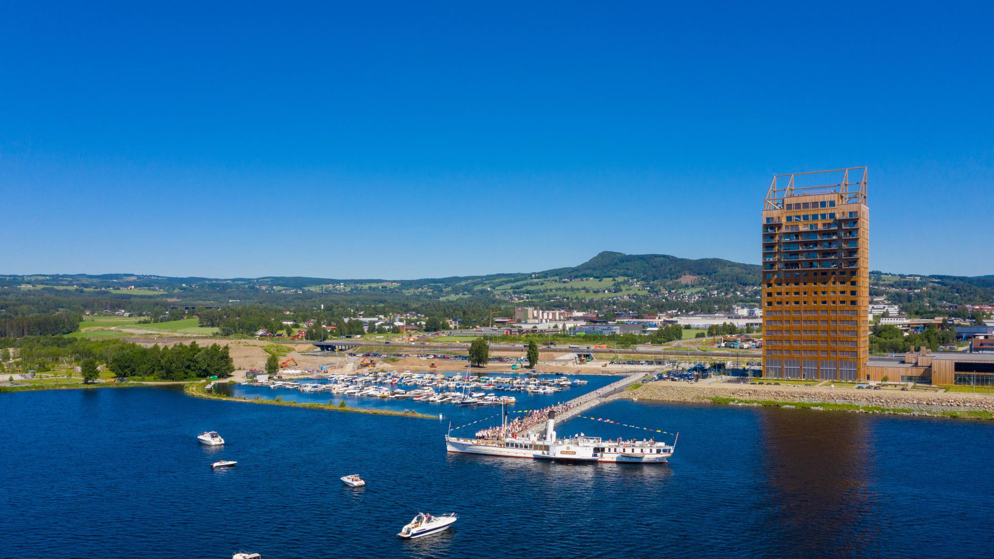 The world's tallest wood hotel, Frich's Hotel, Brumunddal, Eastern Norway