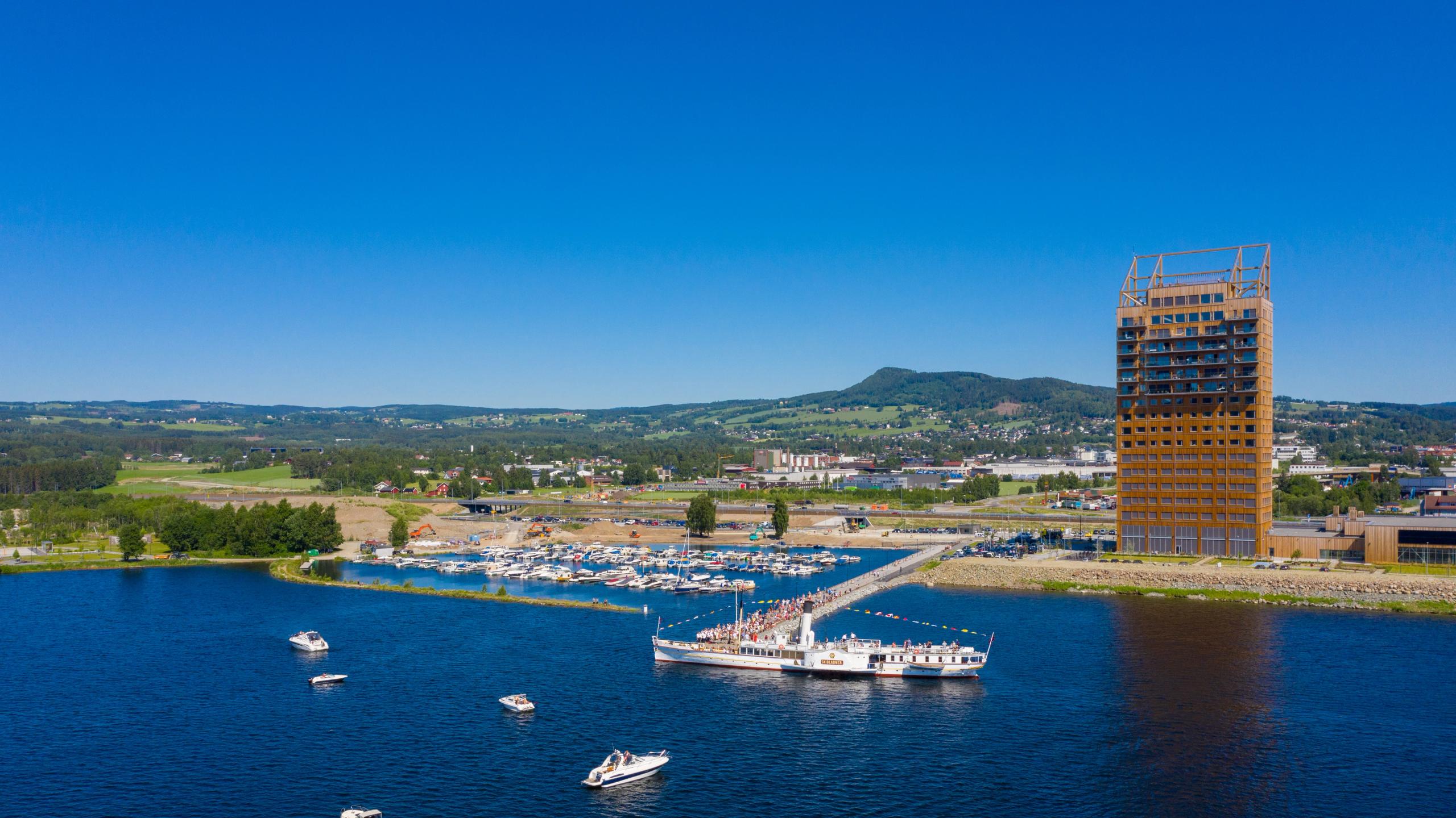The world's tallest wood hotel, Frich's Hotel, Brumunddal, Eastern Norway