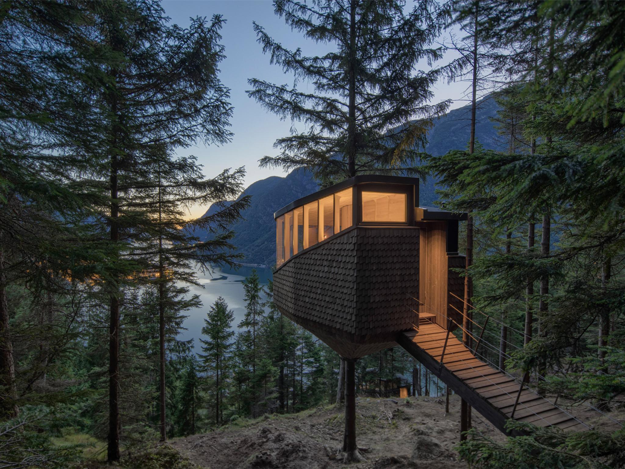 Woodnest Odda tree house, one of Norway’s many treetop cabins