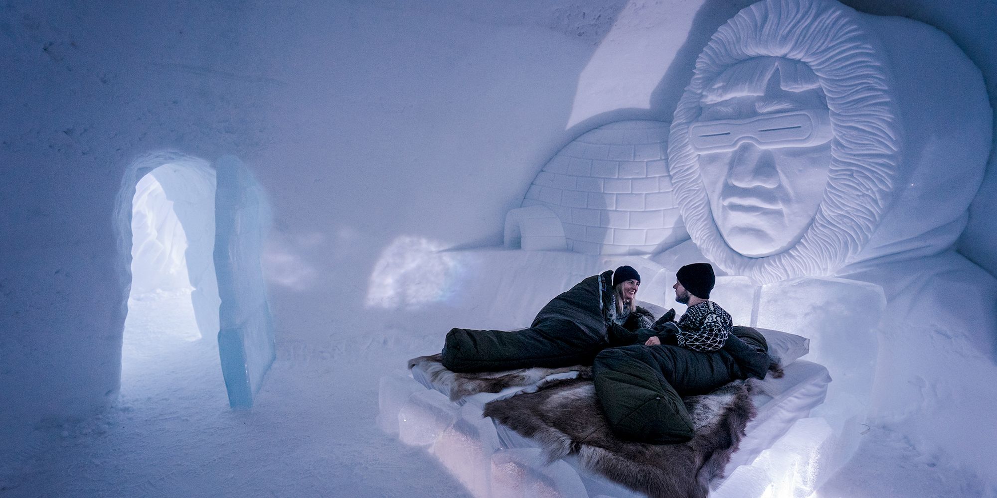 Inni Tromsø Ice Domes i Nord-Norge