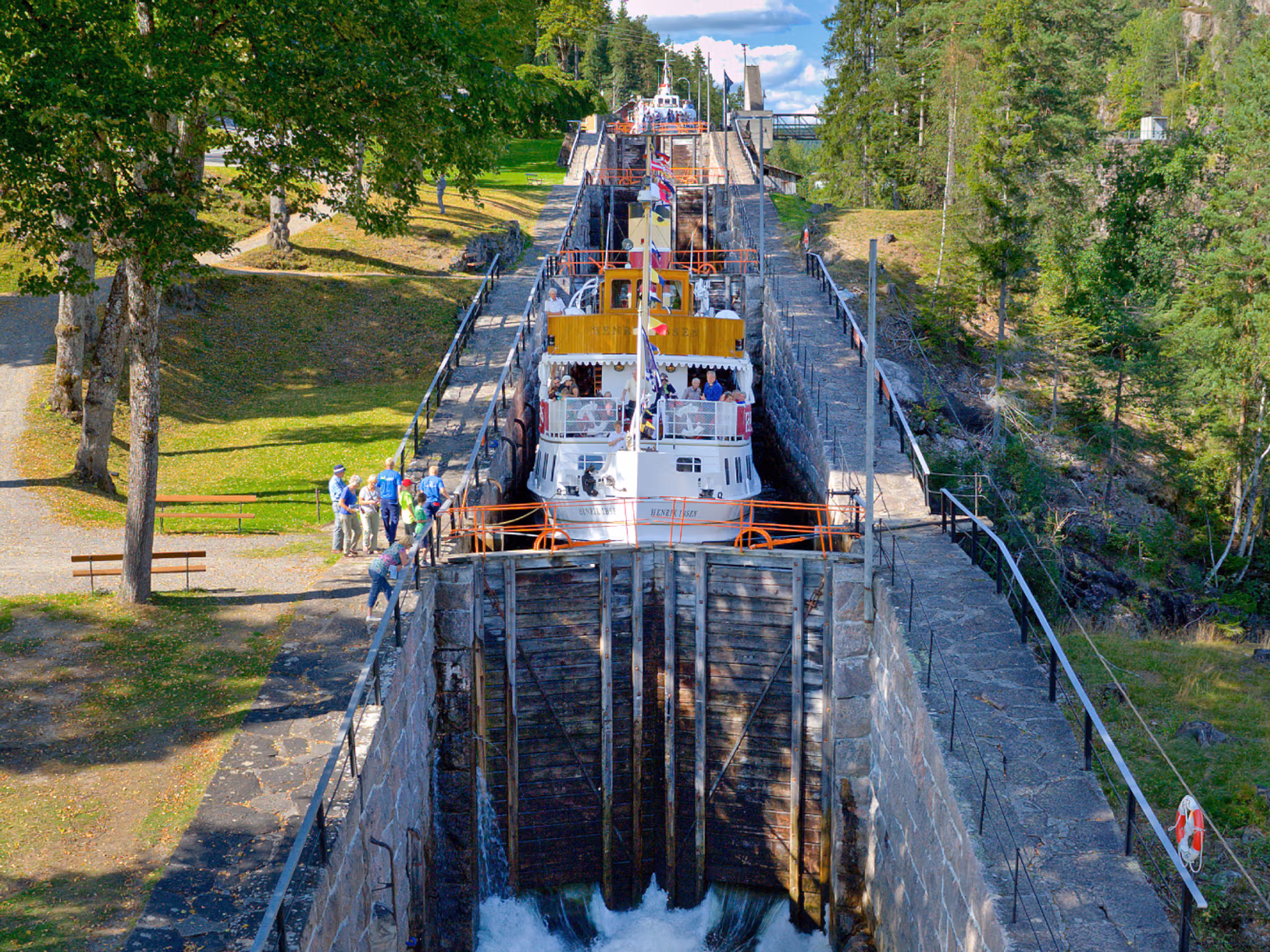 The Telemark Canal locks in Vrangfoss