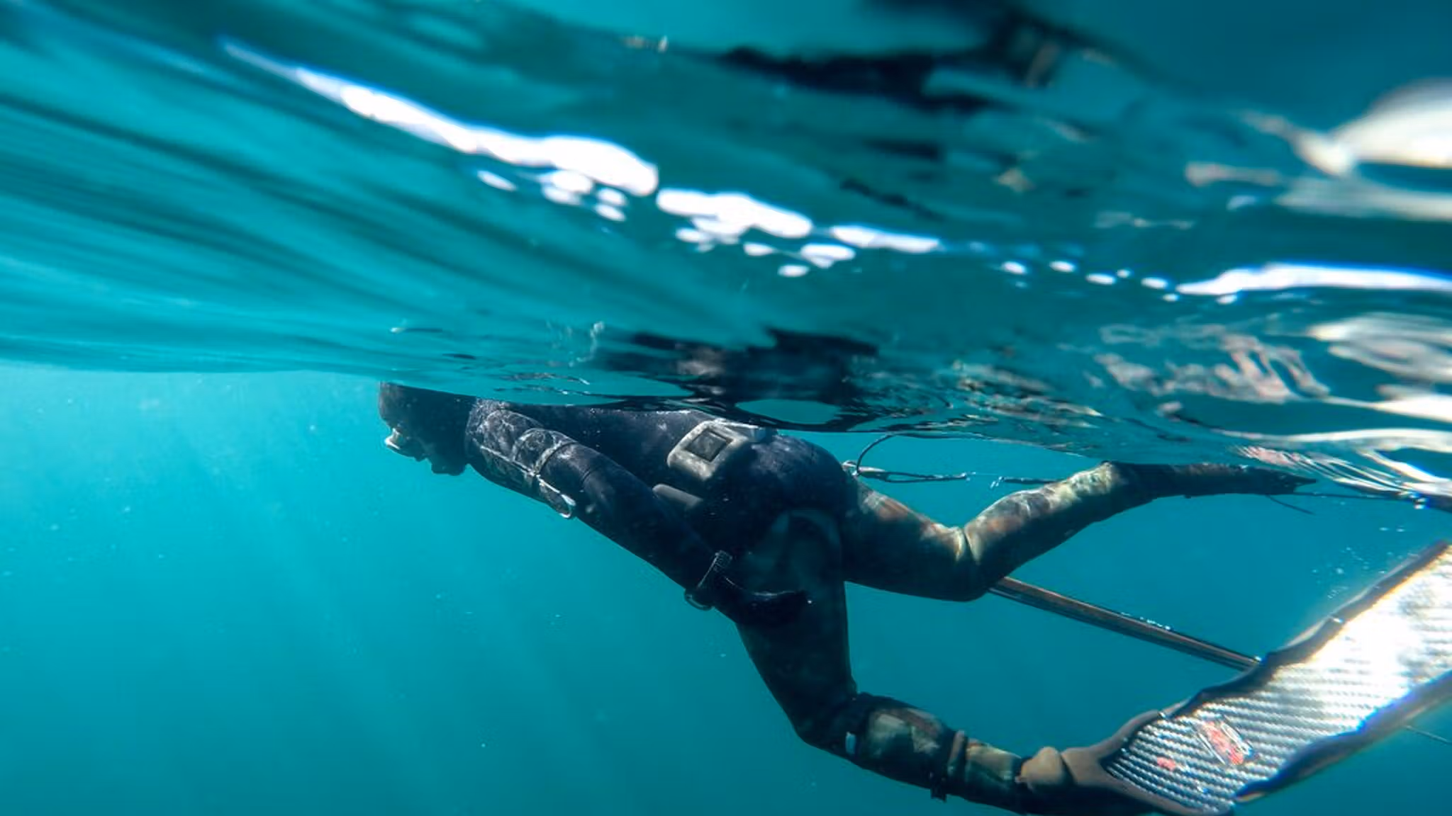 Man scuba diving in the sea