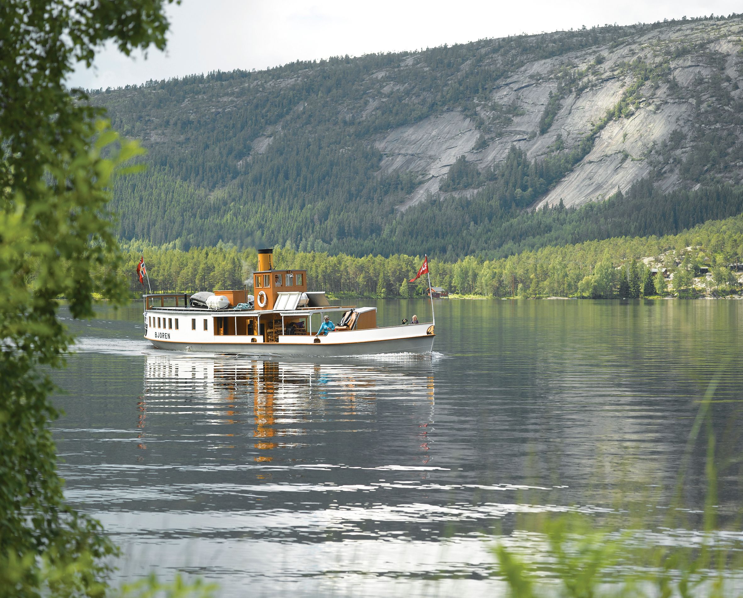 The steamship Bjoren at the Byglandsfjord in Setesdal, Southern Norway