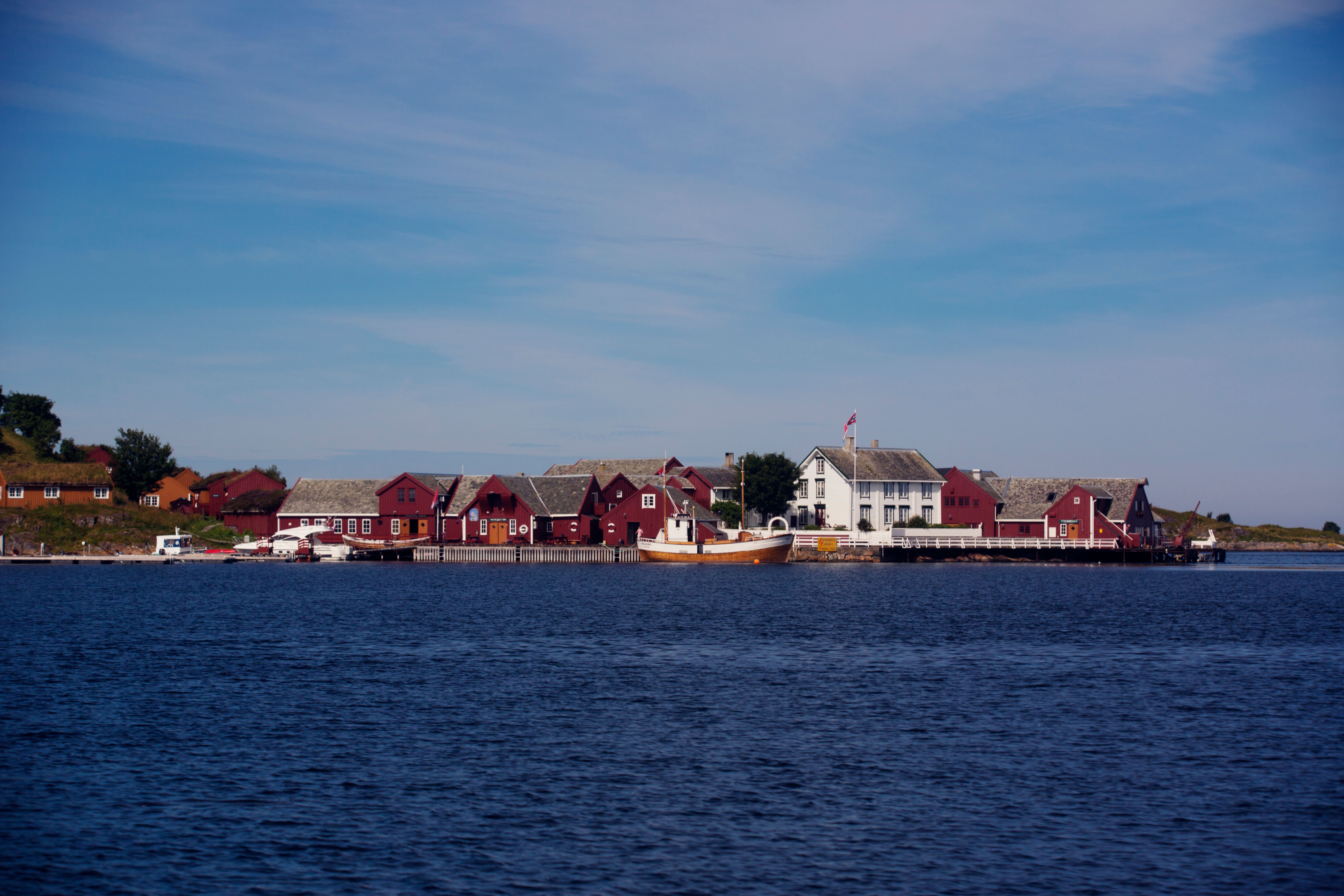 A fishing village at Håholmen in Hustadvika, Fjord Norway
