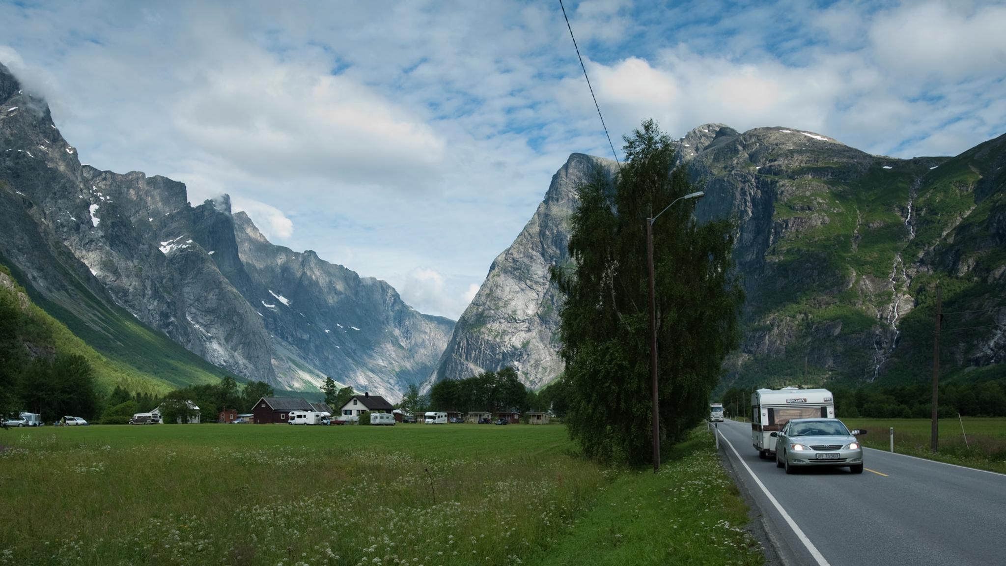 Trollveggen camping, one of Norway’s top 10 camping sites for caravans and motorhomes