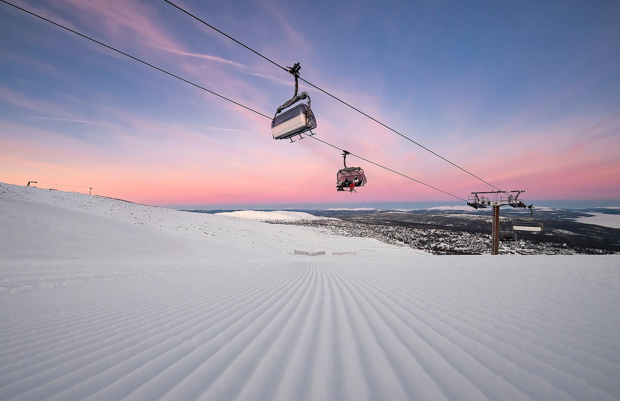 The lift in Trysil Ski Resort, in winter