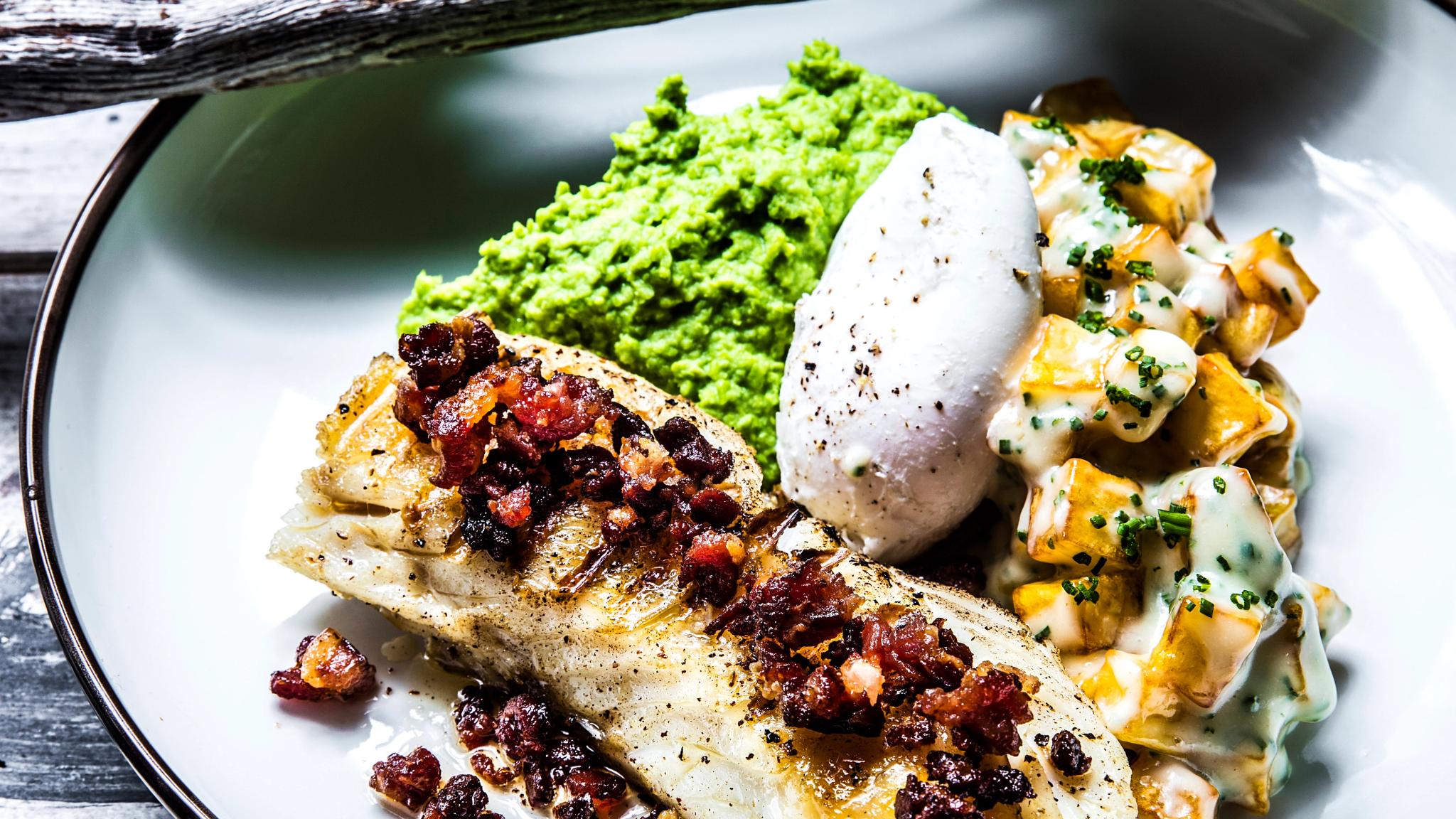 Grilled stockfish from restaurant Bjørk in Bodø, Nordland, Northern Norway