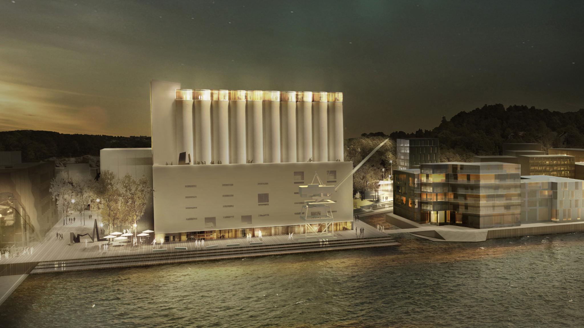 En arkitektritning av Kunstsilon i Kristiansand, Sørlandet