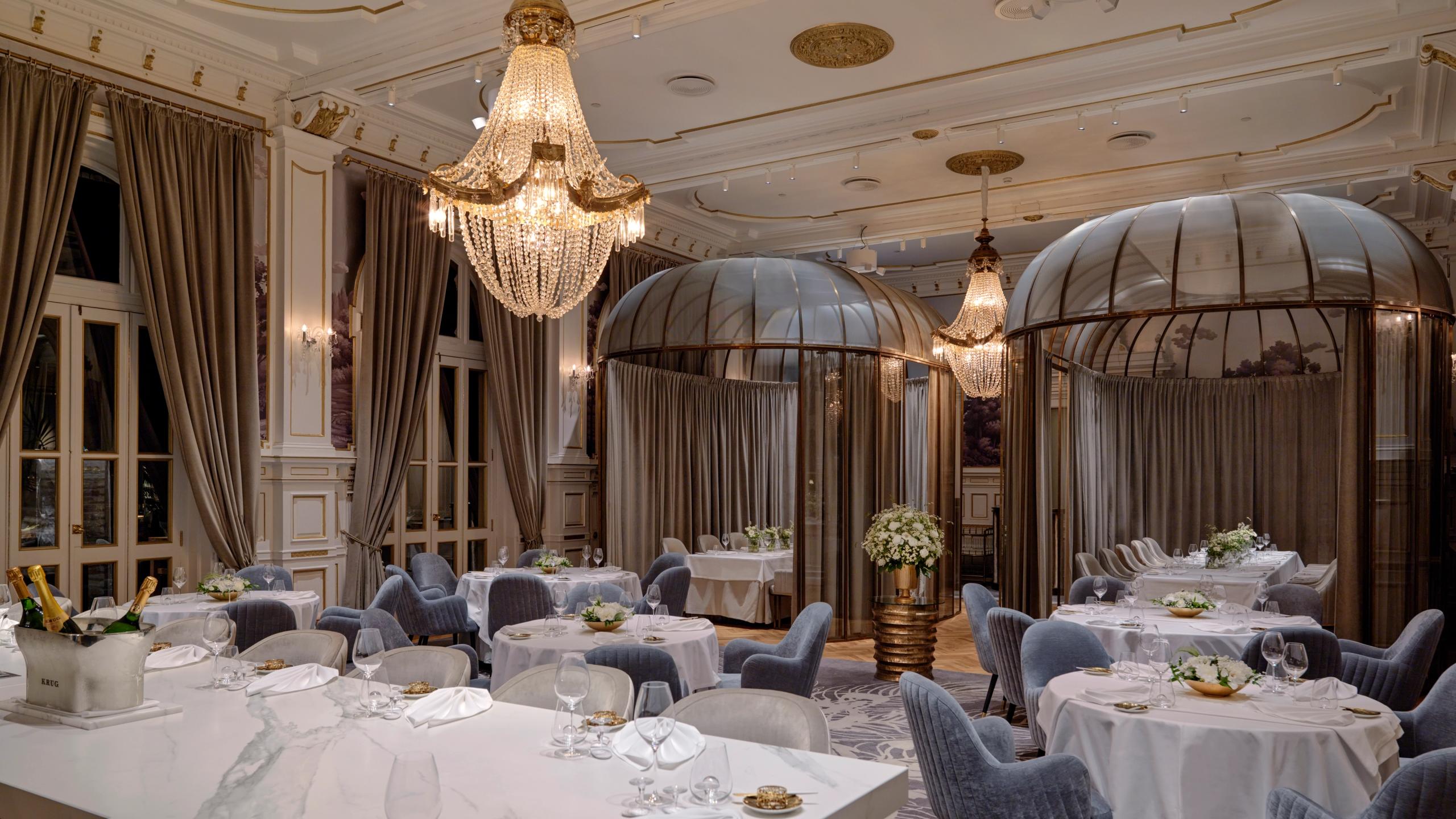 Inside Speilsalen Restaurant at the luxurious Britannia Hotel in Trondheim, Trøndelag