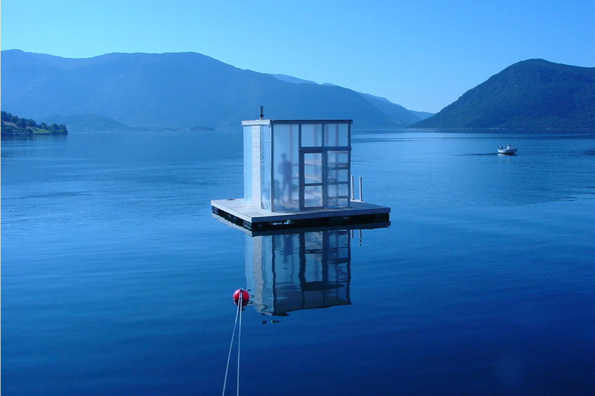 A floating sauna