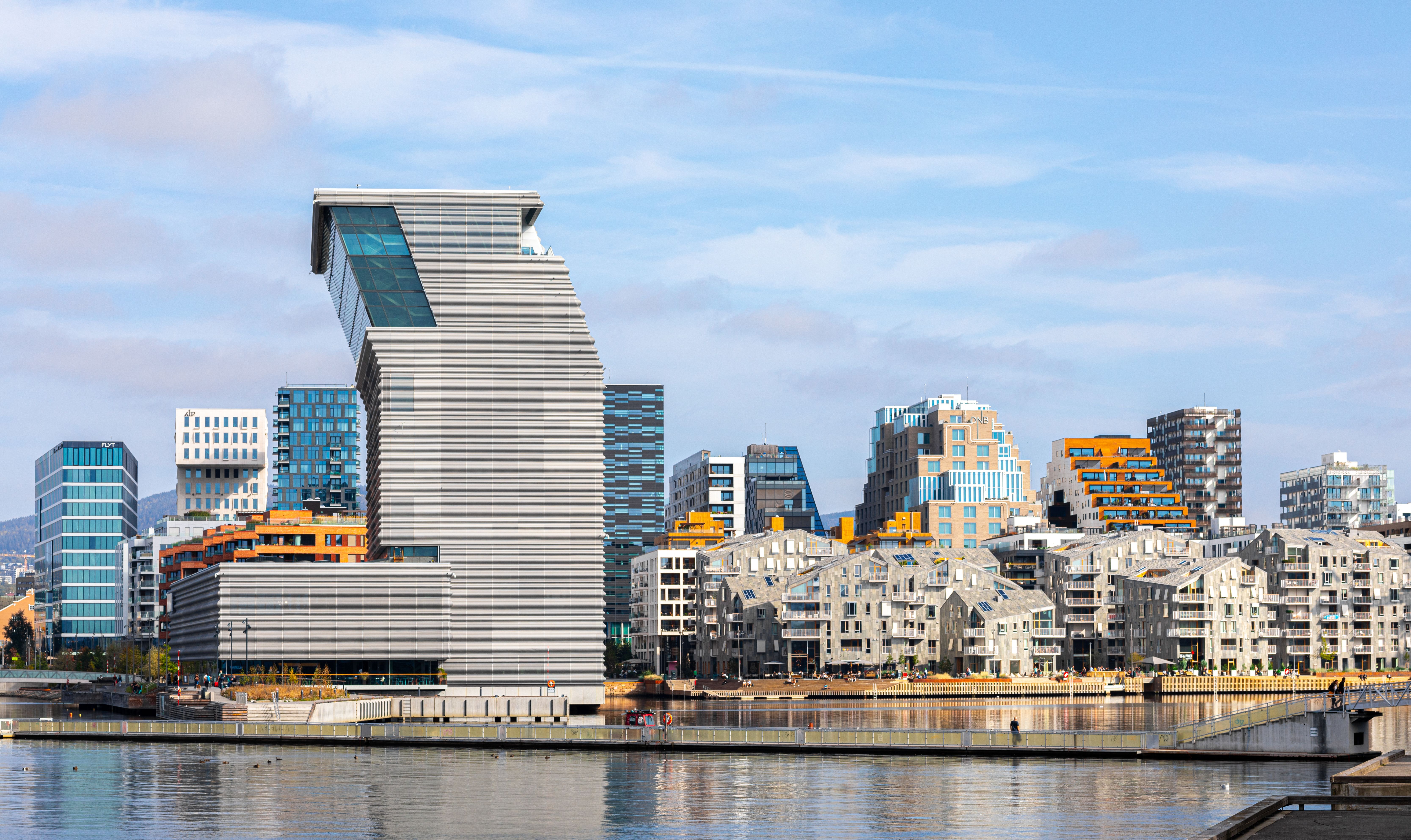 Bjørvika and Oslobukta seen from Sørenga in Oslo