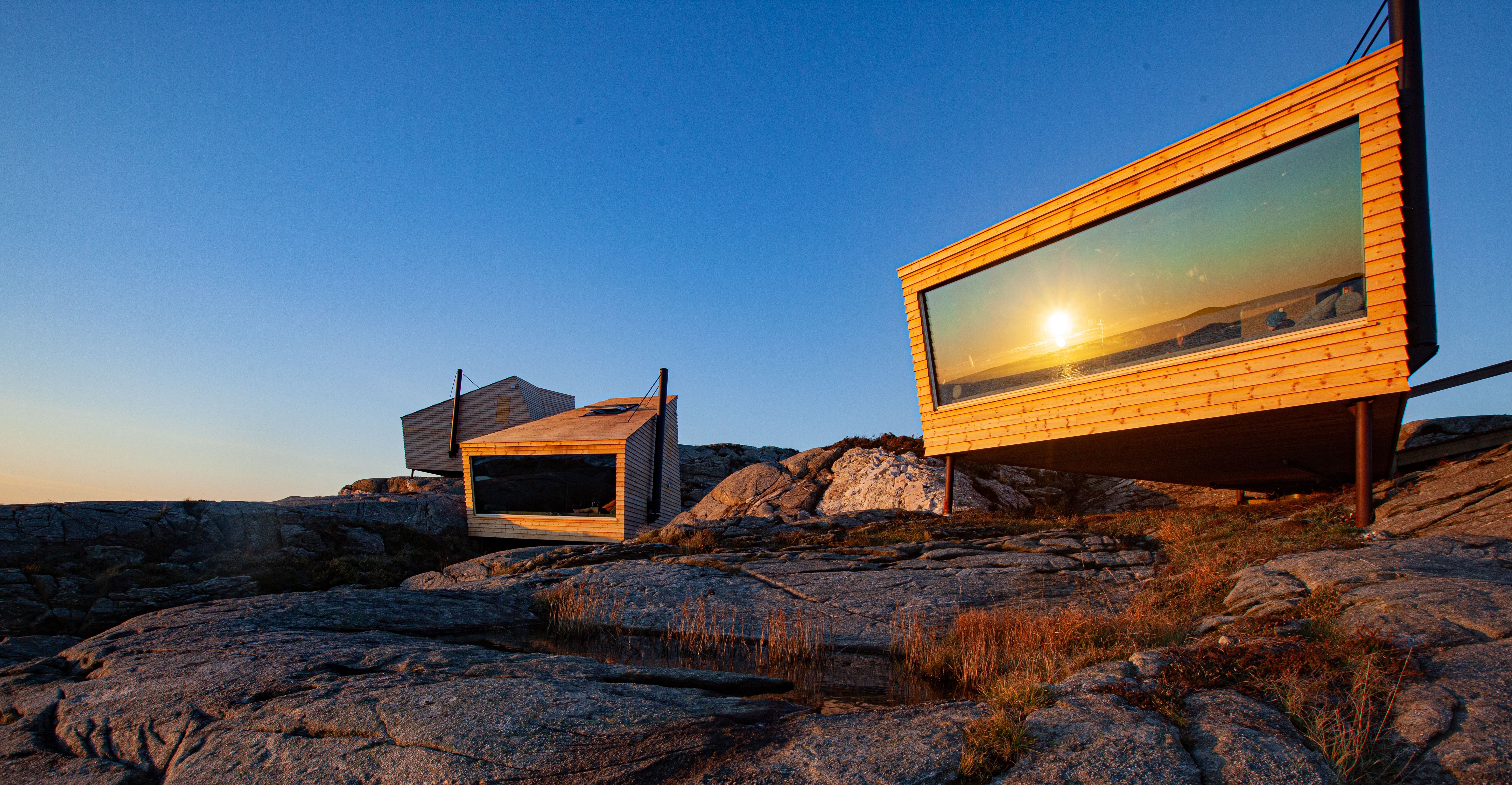 Sunset over Flokehyttene outside Haugesund, Western Norway