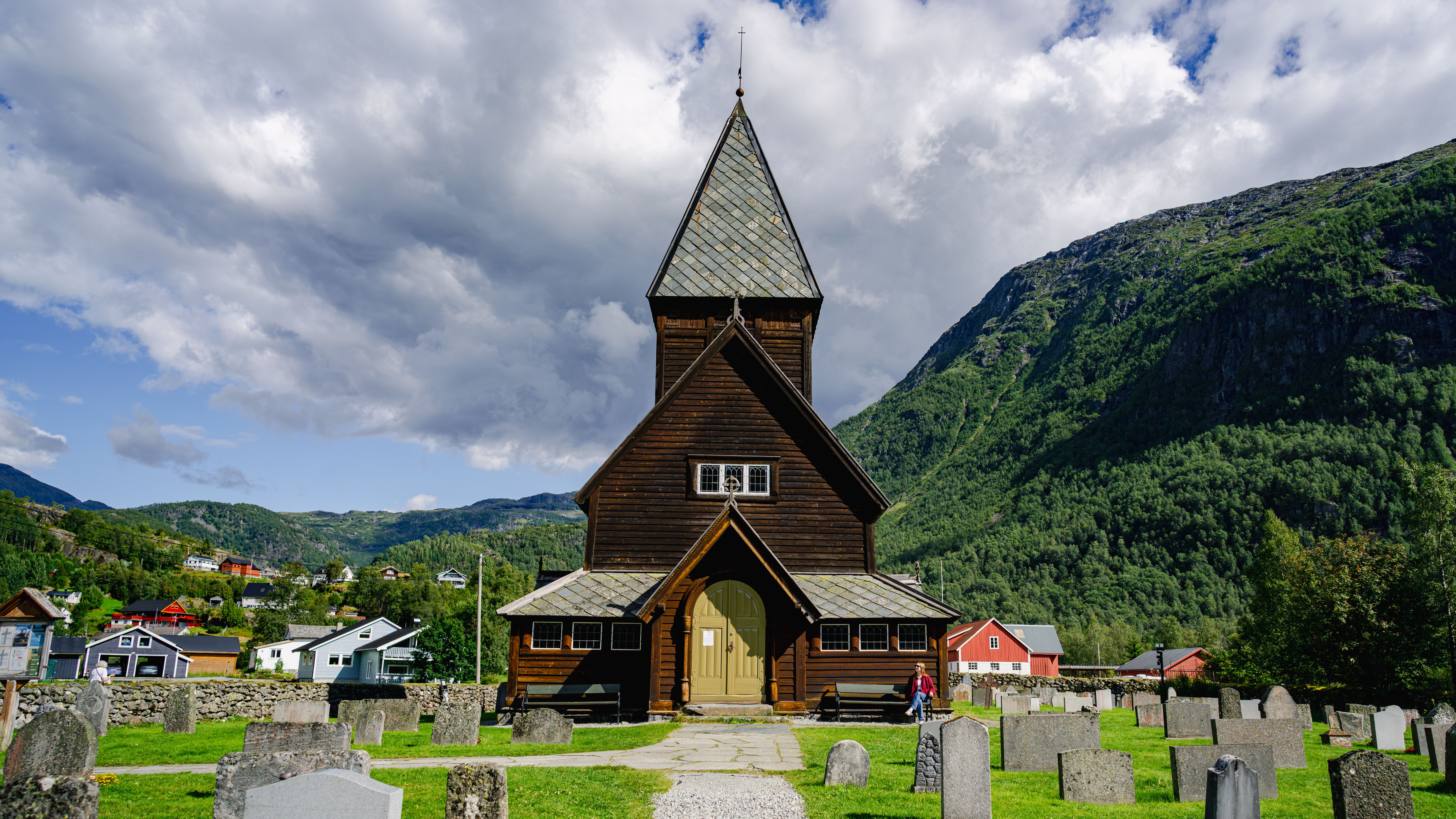 A wooden stave church.