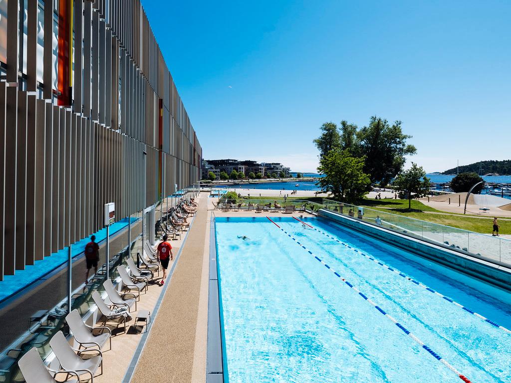 Bassin extérieur du parc aquatique Aquarama, à Kristiansand