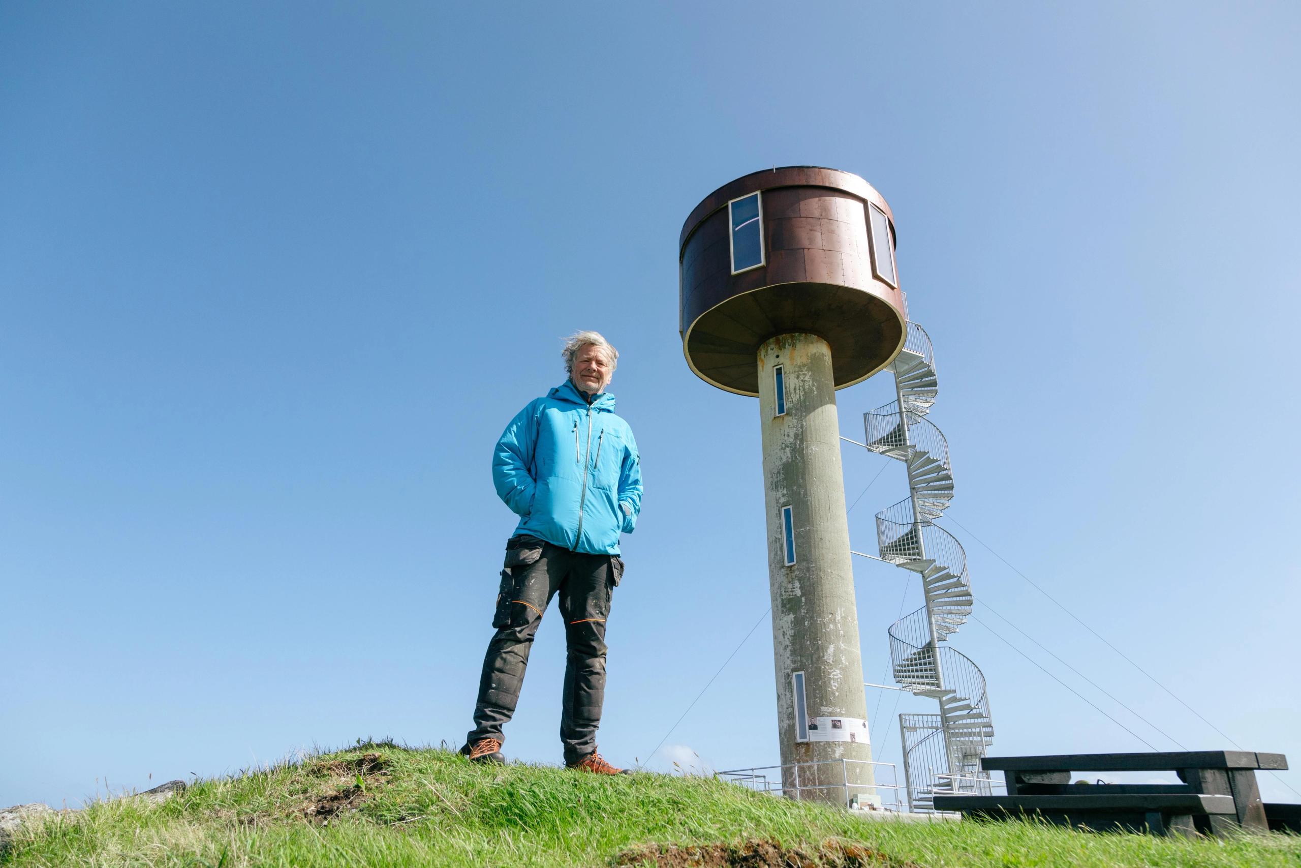 Martin Otterbeck and Ettertanken (The thinking tower) in Røst archipelagos in Northern Norway